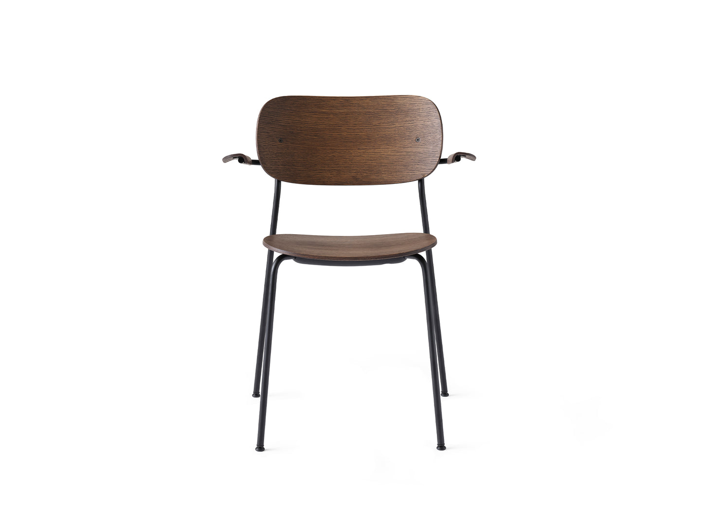 Co Dining Chair by Menu - With Armrest / Black Powder Coated Steel / Dark Oak