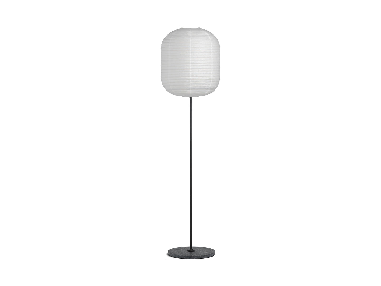 Common Floor Lamp by HAY - Oblong / Soft Black Stem / Black Terrazzo Base