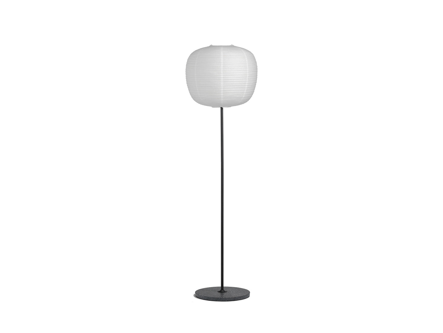 Common Floor Lamp by HAY - Peach / Soft Black Stem / Black Terrazzo Base