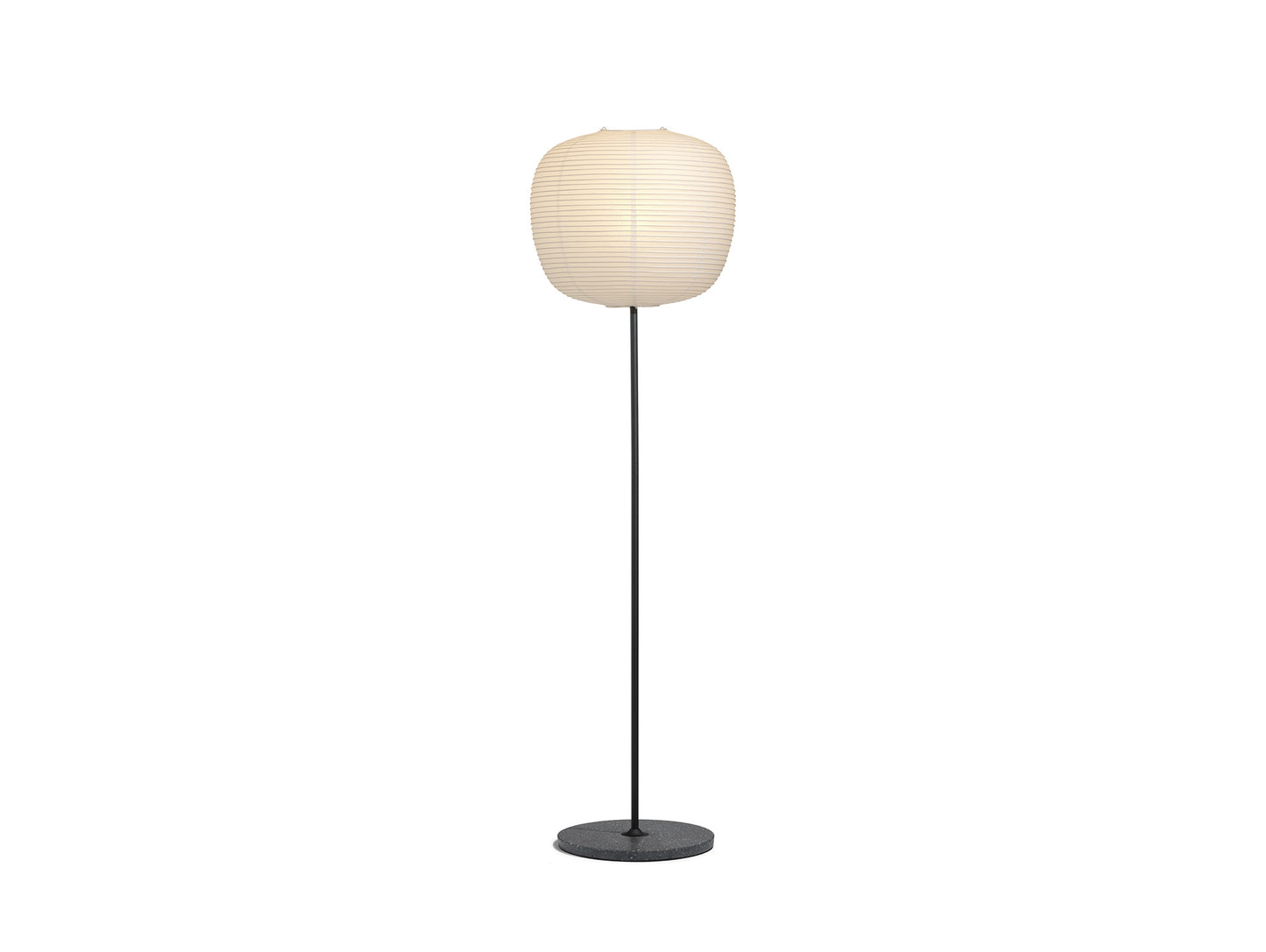 Common Floor Lamp by HAY - Peach / Soft Black Stem / Black Terrazzo Base