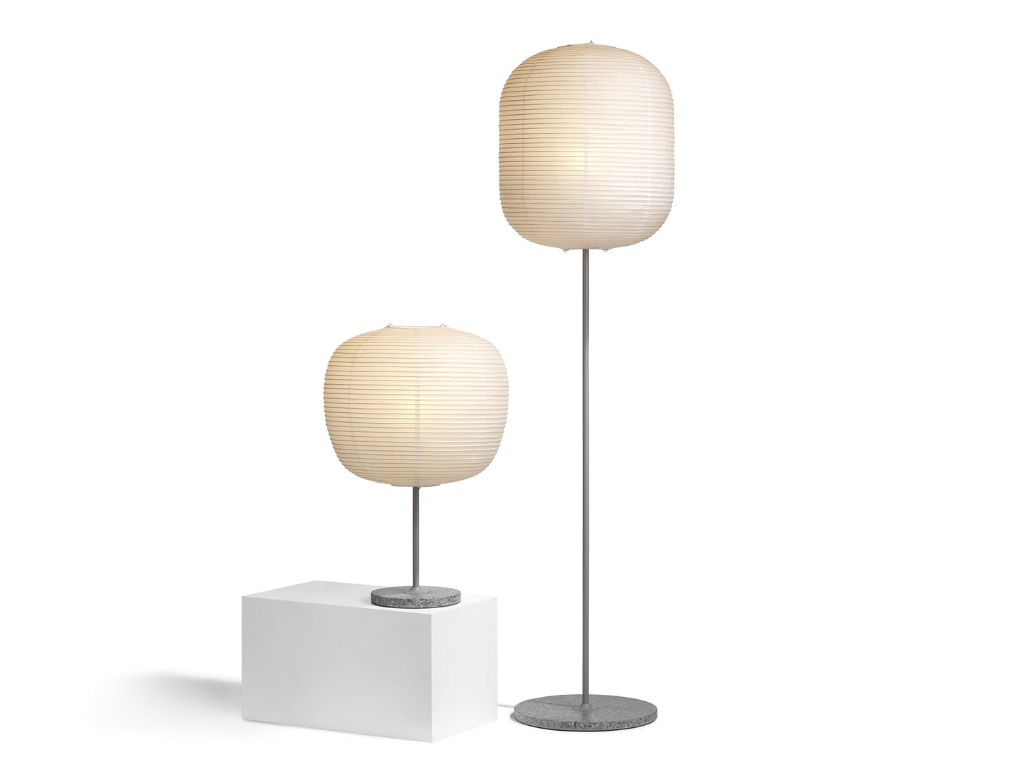 Common Floor Lamp by HAY -  Summit Grey Stem / Grey Terrazzo Base