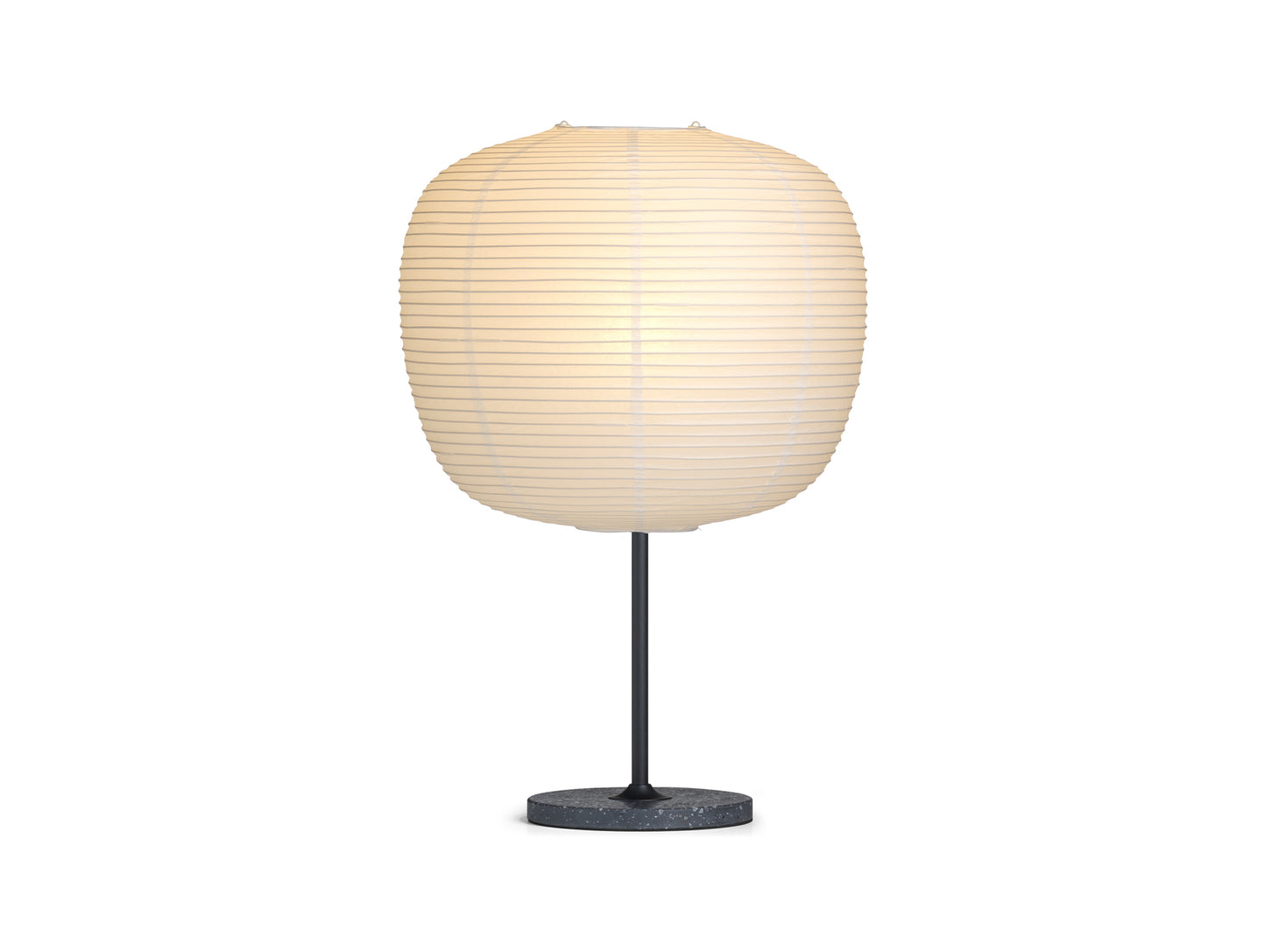 Common Table Lamp by HAY - Peach Shade / Soft Black Stem / Black Terrazzo Base