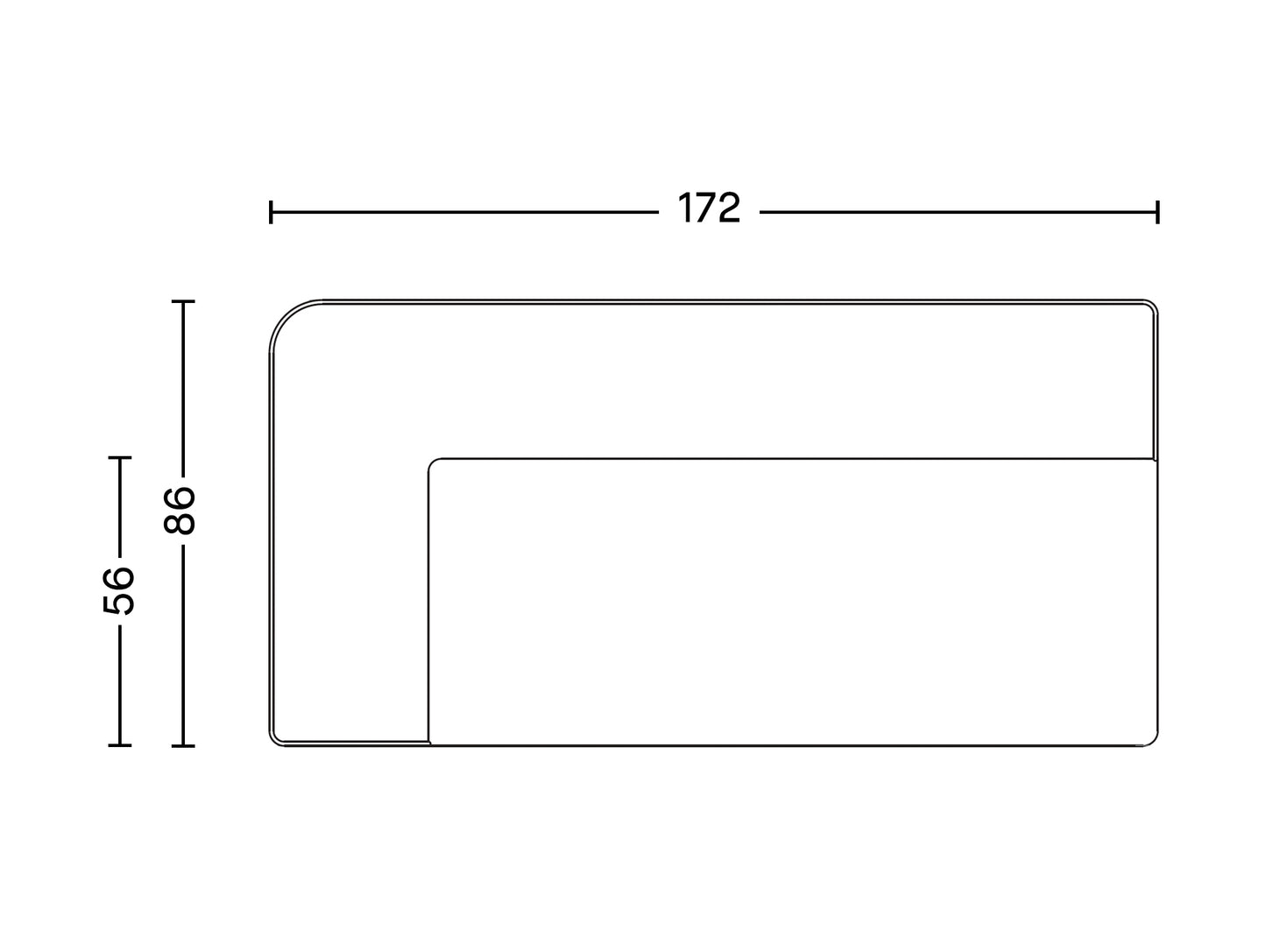 Eave Modular Sofa 86 - Group 2: Corner Module 172 / Left Armrest (Sitting Right)