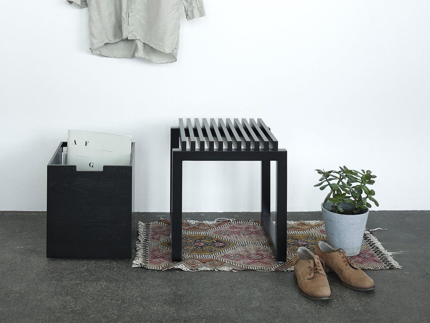 Black Painted Oak Cutter Stool by Skagerak