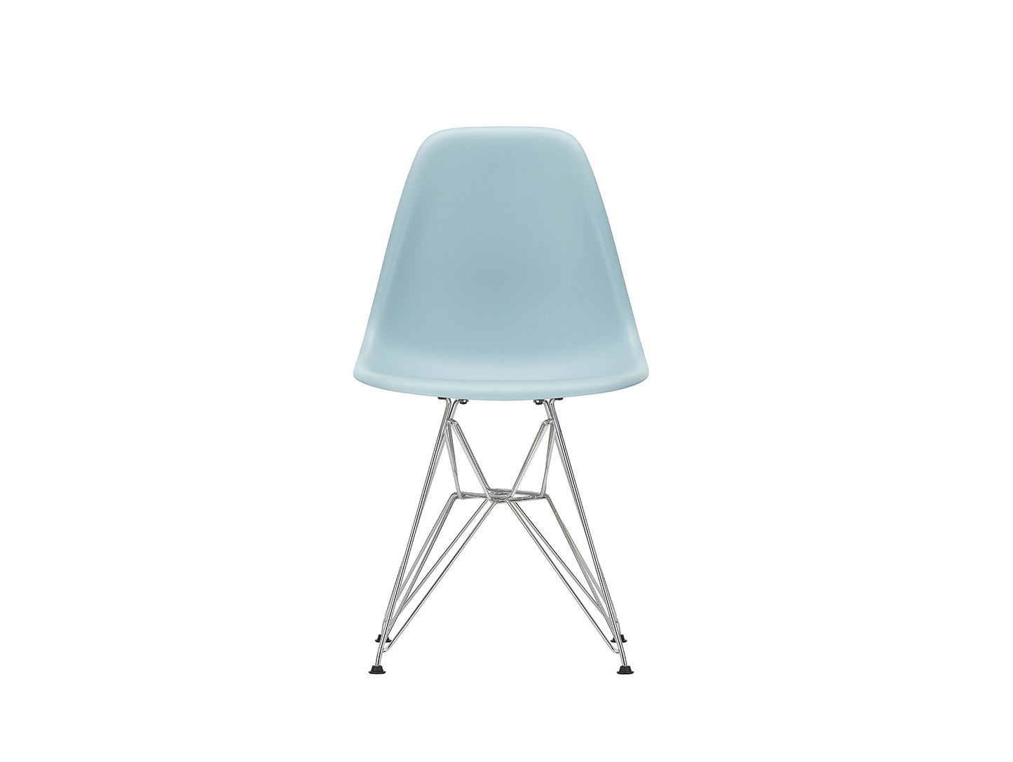 Eames DSR Plastic Side Chair (New Height) in Ice Grey with Chrome Base by Vitra