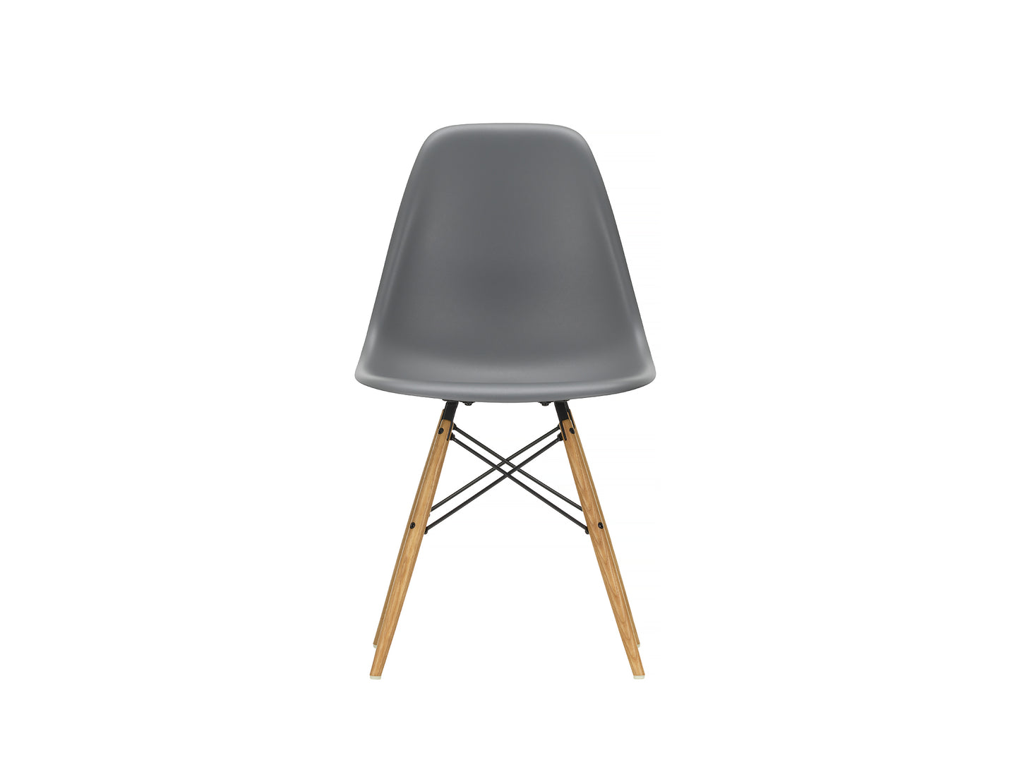 Vitra Eames DSW Plastic Side Chair - Granite Grey / Golden Ash