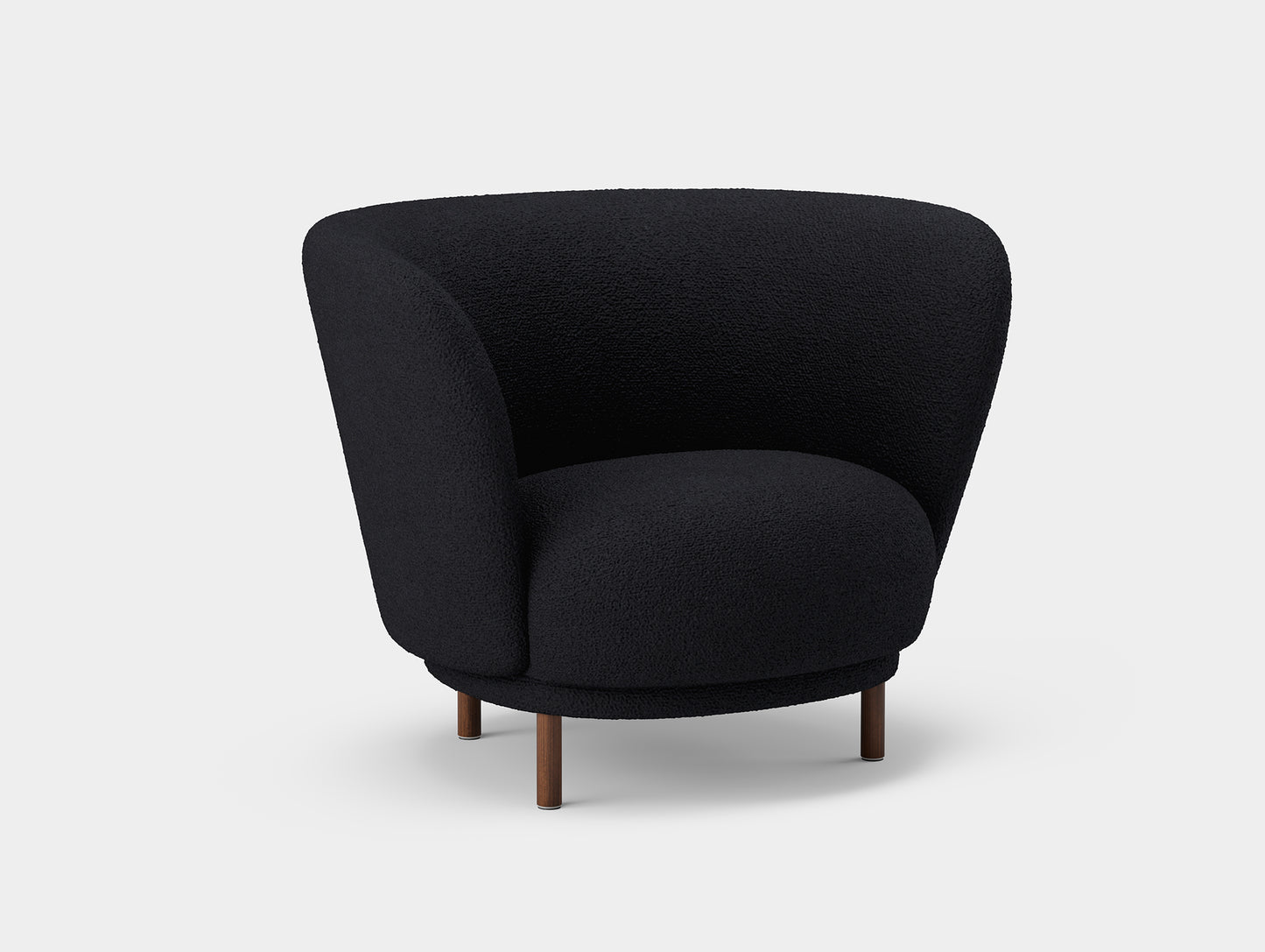 Dandy Armchair by Massproductions - Storr Coal 0157 / Walnut stained beech Oak