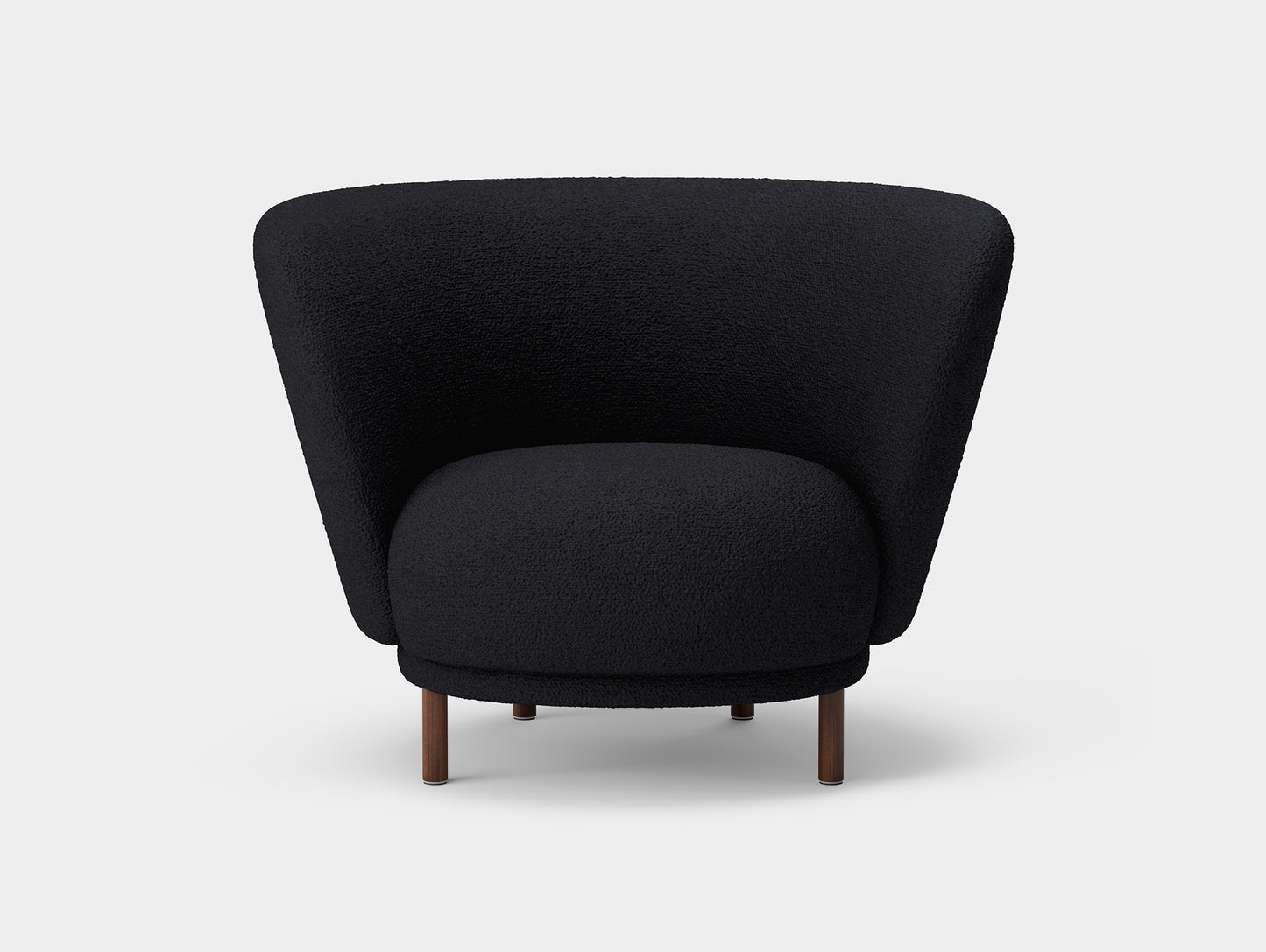 Dandy Armchair by Massproductions - Storr Coal 0157 / Walnut stained beech Oak