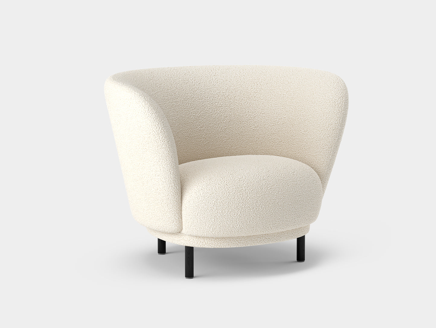 Dandy Armchair by Massproductions - Storr Eggshell 1501 / Black Oak