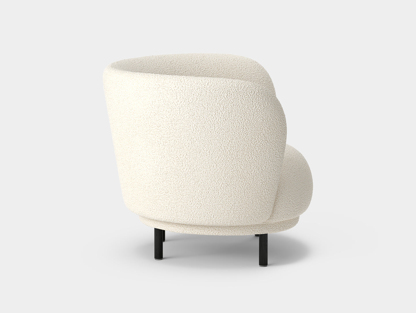 Dandy Armchair by Massproductions - Storr Eggshell 1501 / Black Oak