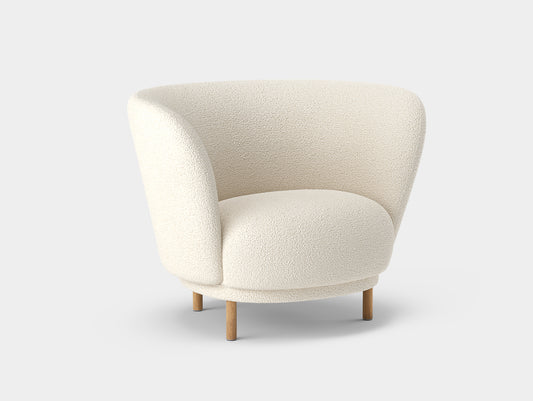 Dandy Armchair by Massproductions - Storr Eggshell 1501 / Natural Oak