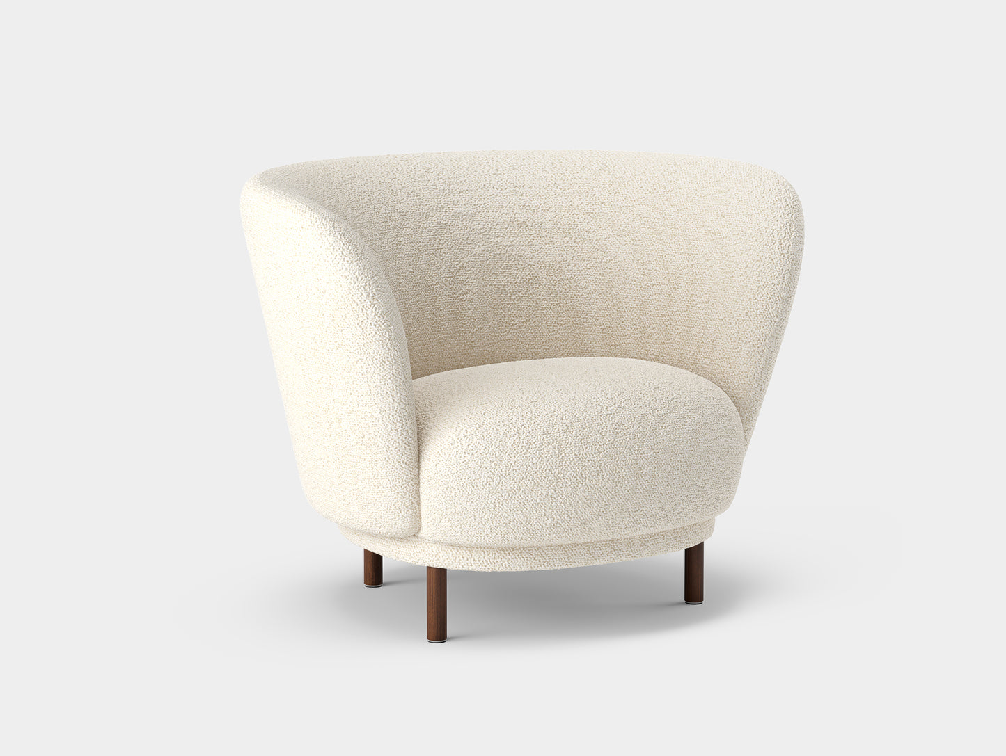 Dandy Armchair by Massproductions - Storr Eggshell 1501 / Walnut stained beech Oak