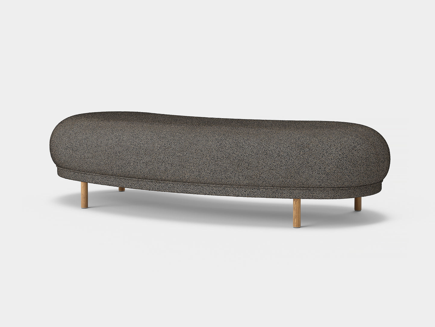 Dandy Ottoman by Massproductions - Safire 001 / Natural Oak Base