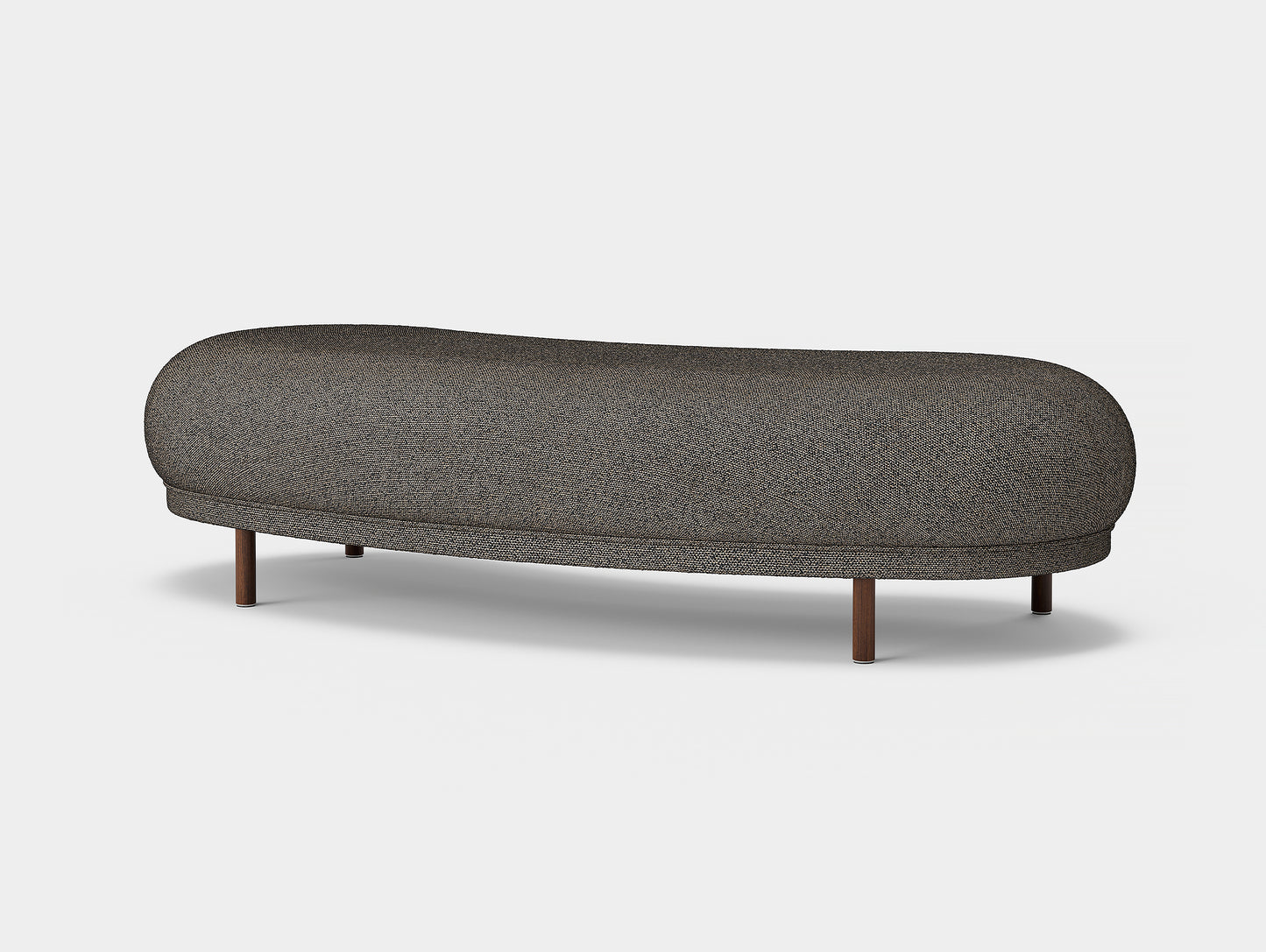 Dandy Ottoman by Massproductions - Safire 001 / Walnut Stained Beech Base