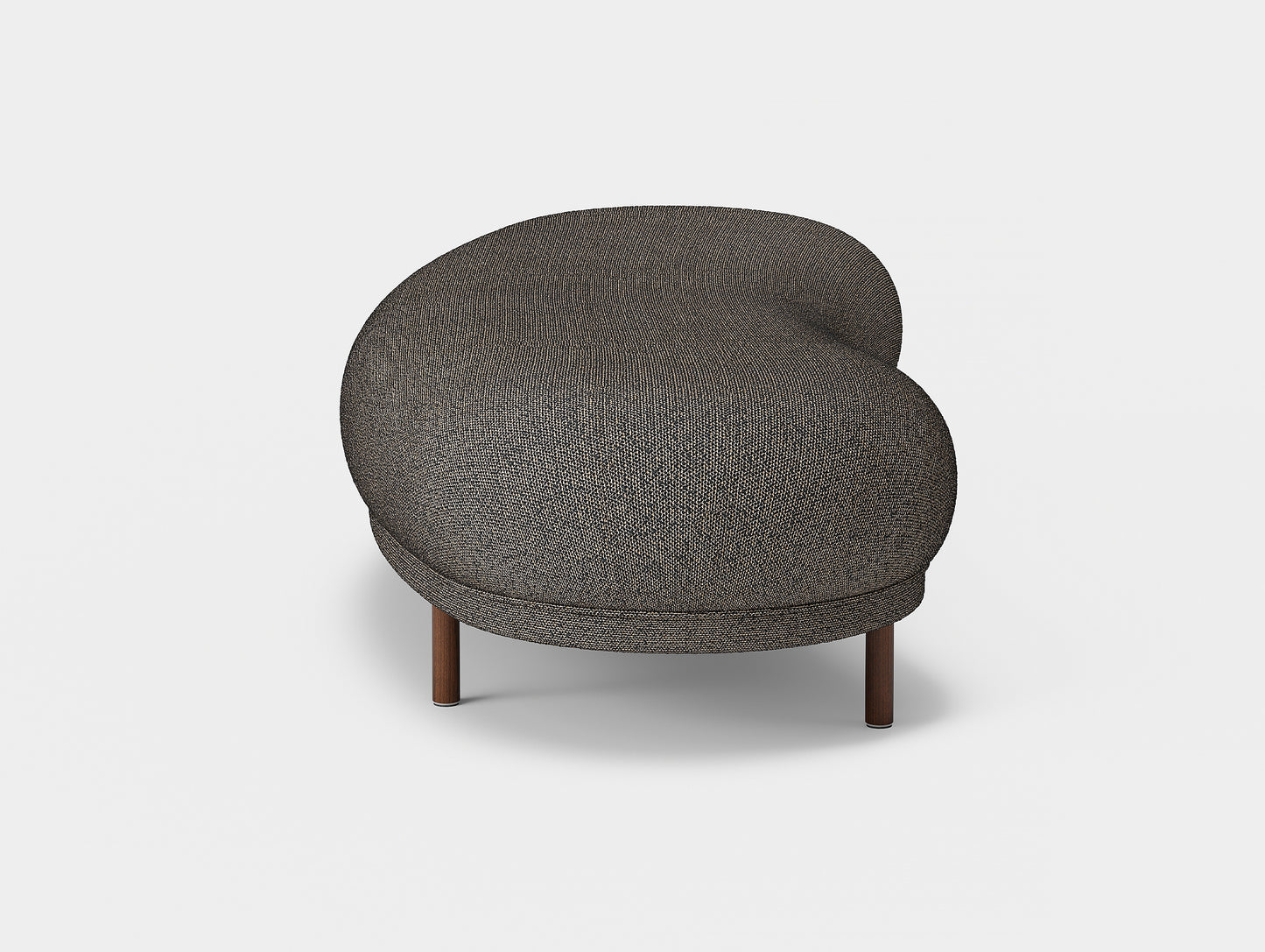 Dandy Ottoman by Massproductions - Safire 001 / Walnut Stained Beech Base