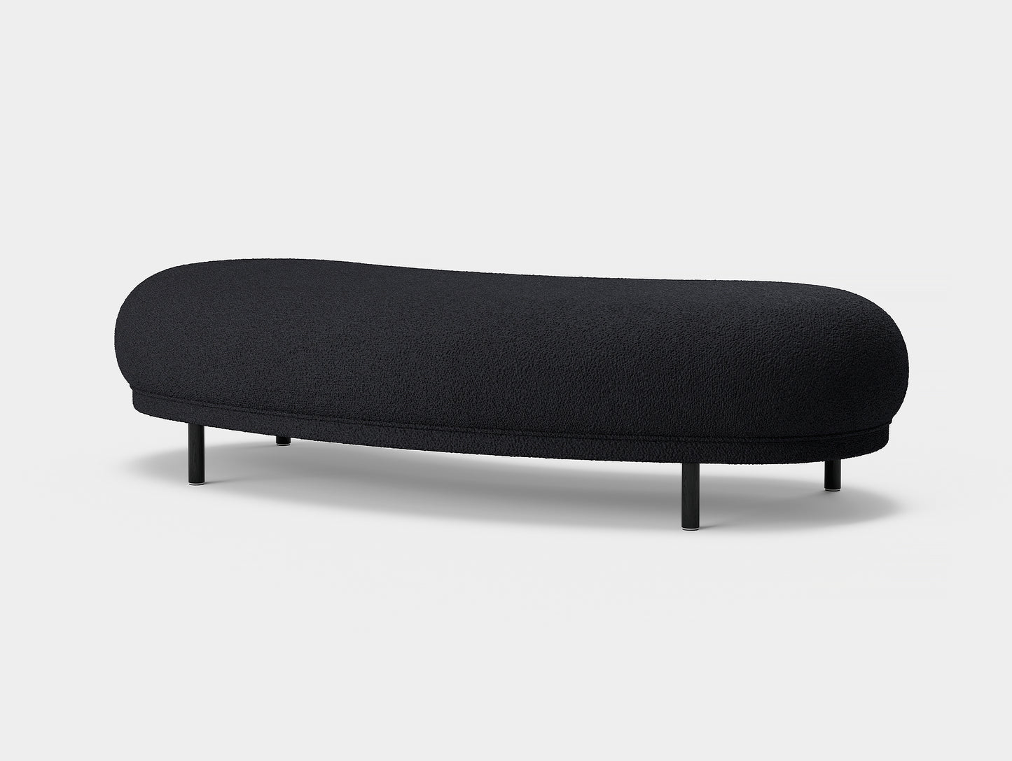 Dandy Ottoman by Massproductions -Storr Coal 0157 / Black Oak Base