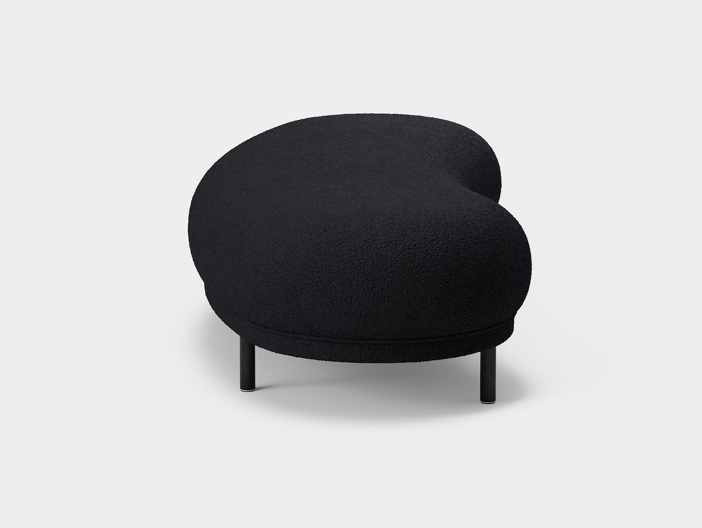 Dandy Ottoman by Massproductions - Storr Coal 0157 / Black Oak Base