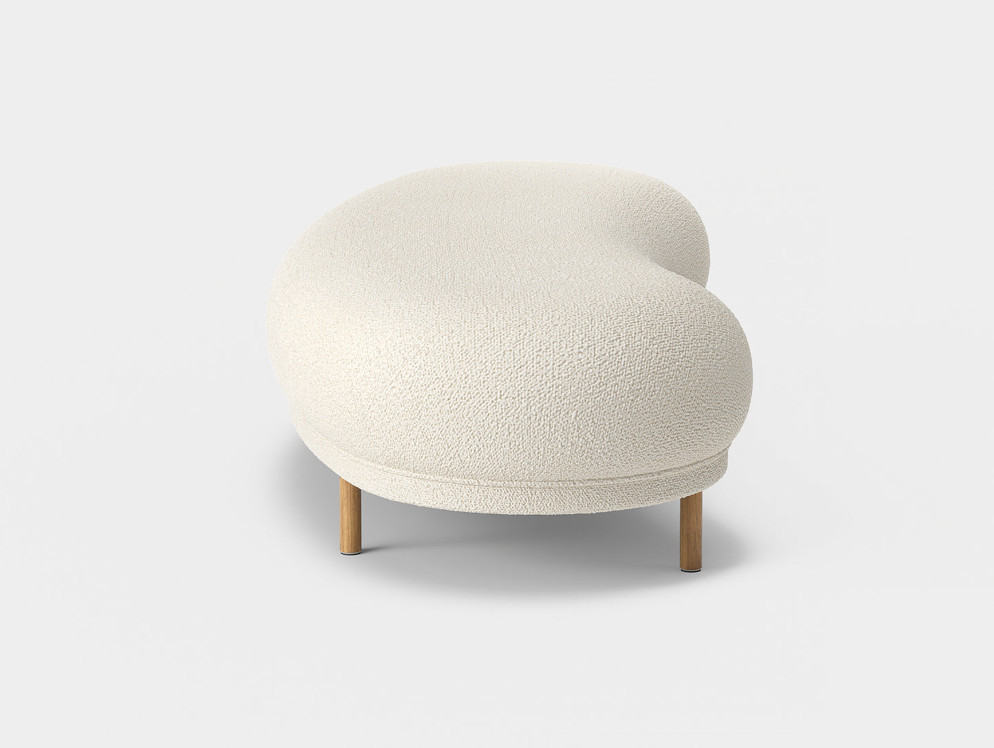 Dandy Ottoman by Massproductions -  Storr Eggshell 1501 / Natural Oak Base 