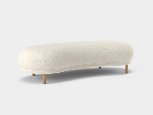 Dandy Ottoman by Massproductions - Storr Eggshell 1501 / Natural Oak Base