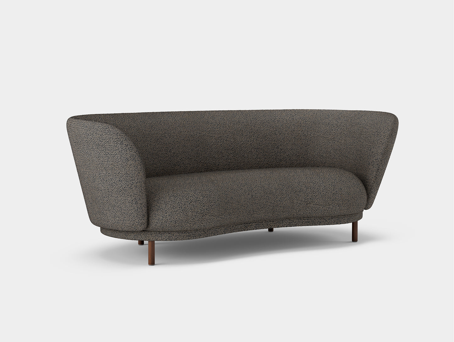 Dandy 2-Seater Sofa by Massproductions -Safire 001 / Walnut stained beech legs