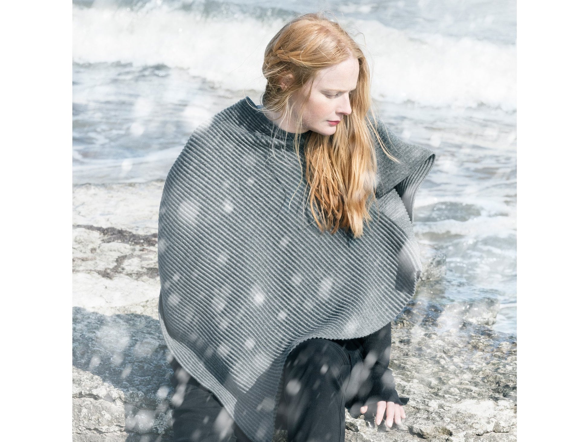 Light Grey Pleece Short Poncho by Design House Stockholm