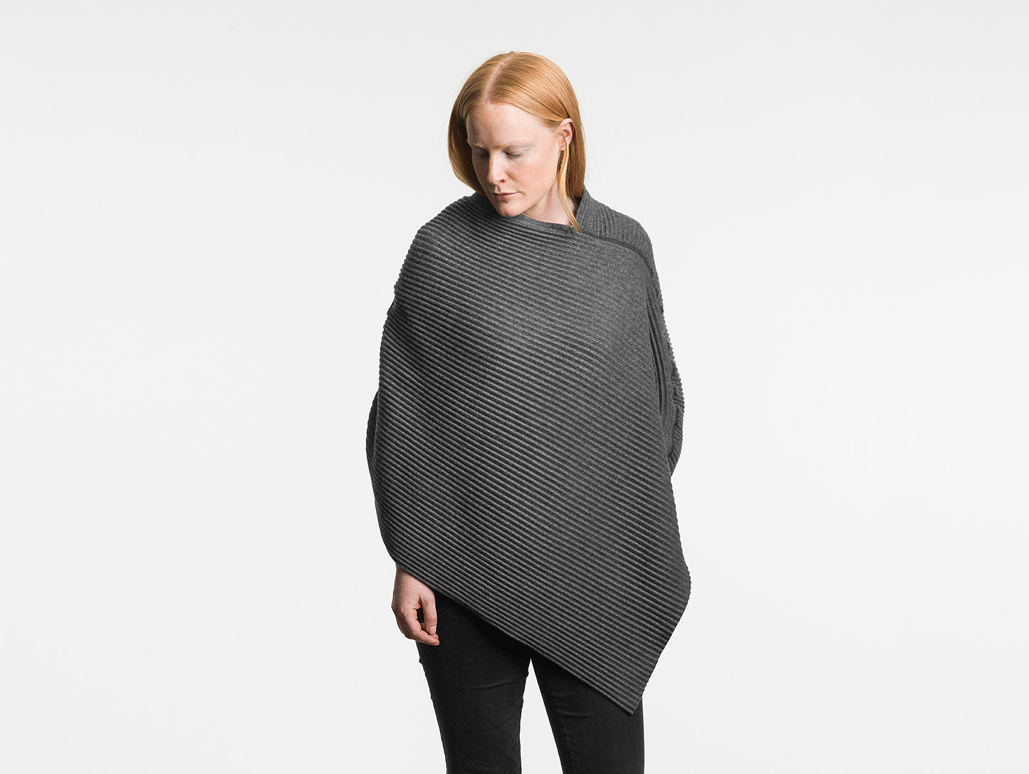 Dark Grey Pleece Short Poncho by Design House Stockholm