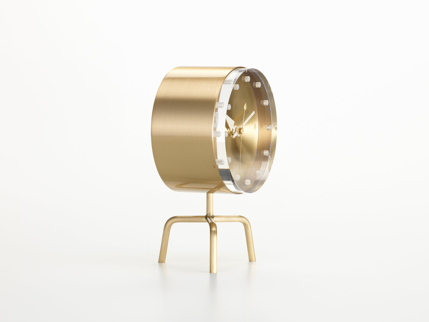George Nelson Tripod Clock in brass by Vitra
