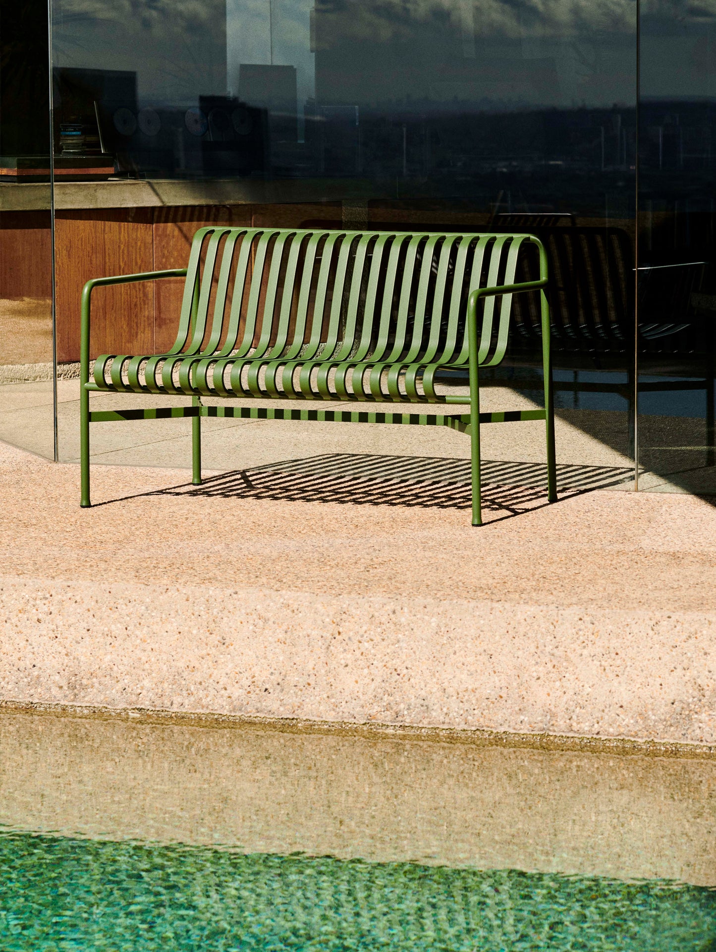 HAY Palissade Dining Bench in Olive