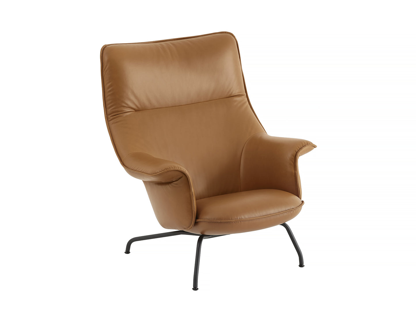Doze Lounge Chair - Cognac Silk Leather