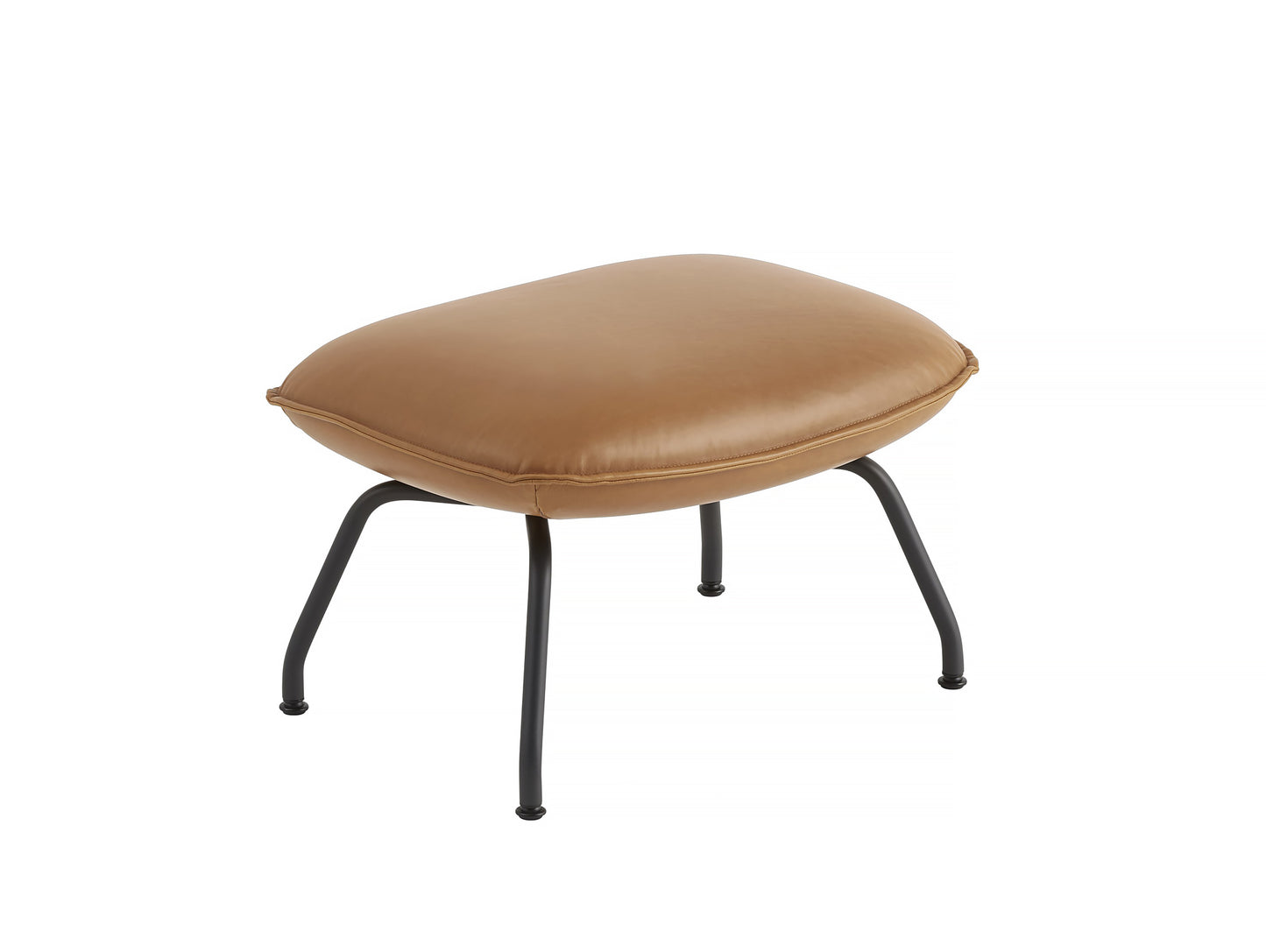 Doze Lounge Ottoman by Muuto - Cognac Silk Leather