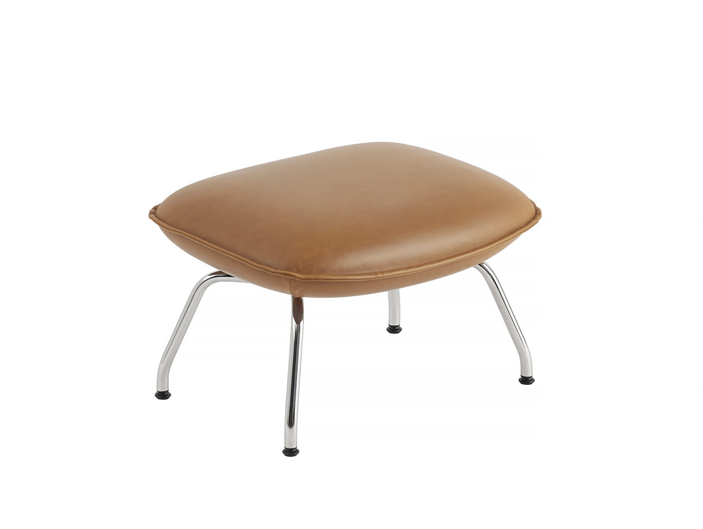 Doze Lounge Ottoman by Muuto - Cognac Silk Leather