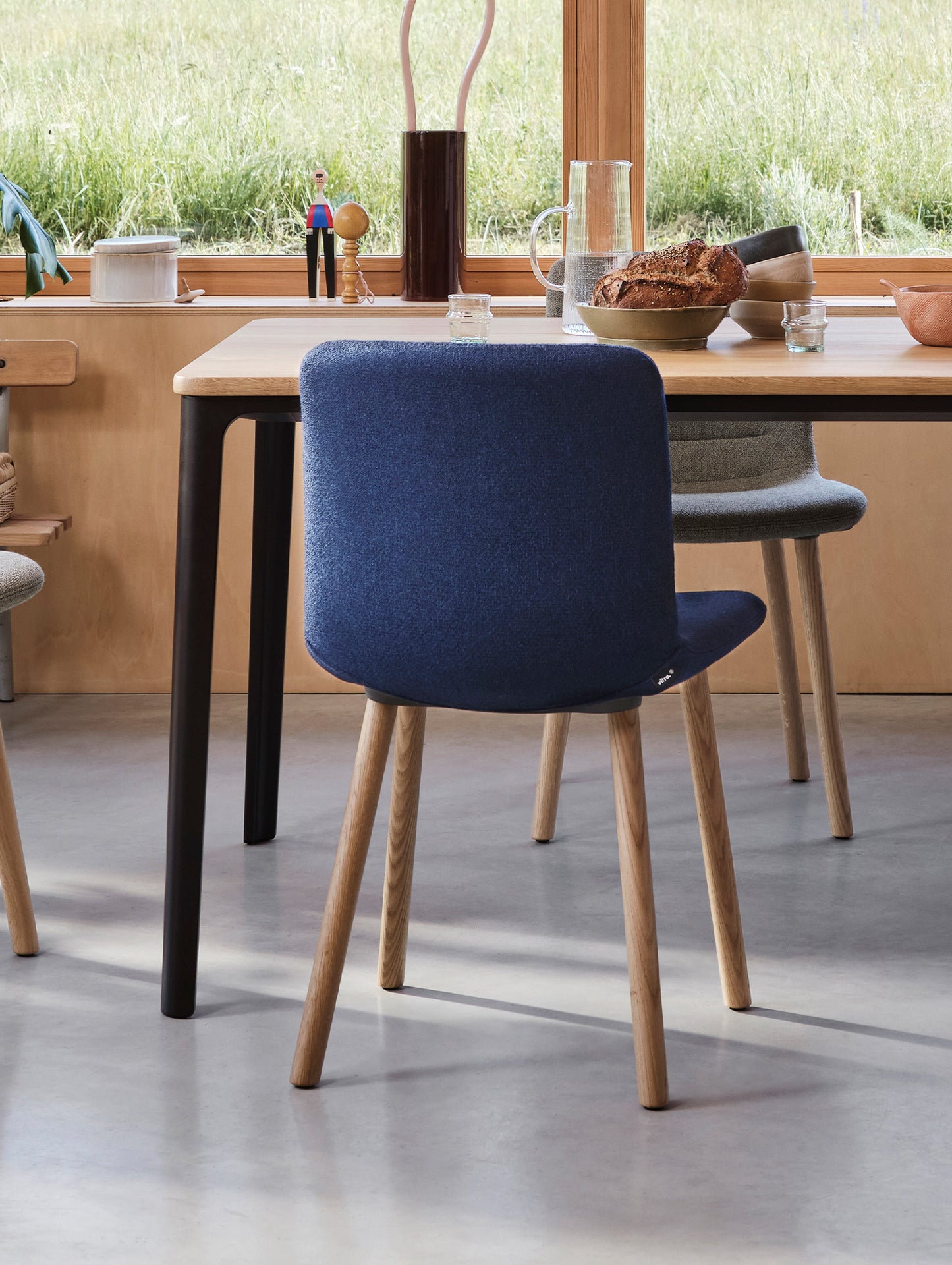 HAL Soft Wood Chair by Vitra - Natural Oak Base -Dumet 31 Indigo Melange (F80)