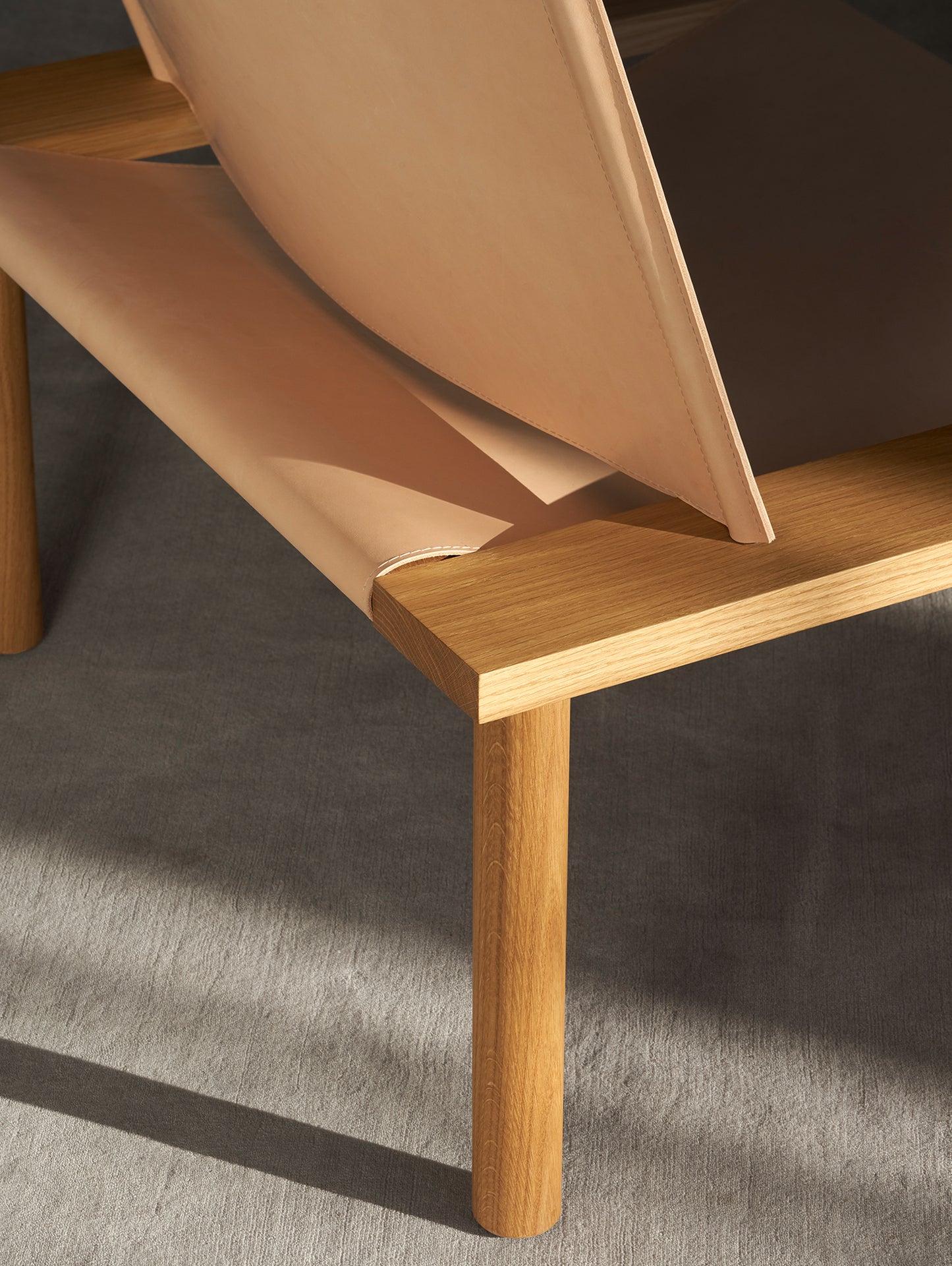 EC06 Ilma Lounge Chair by e15 - Waxed Oak / Natural Harness Leather
