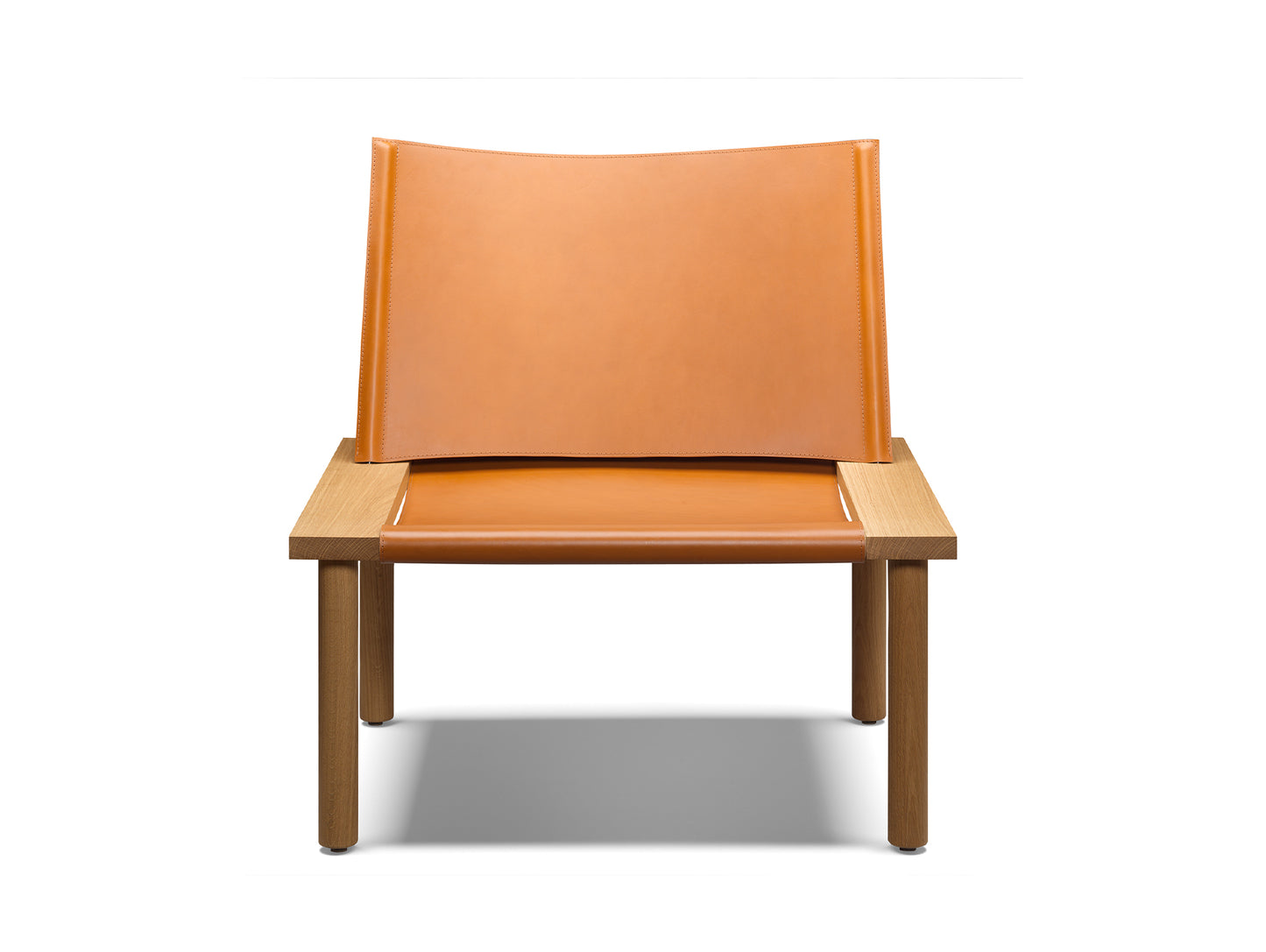 EC06 Ilma Lounge Chair by e15 - Waxed Oak / Brandy Harness Leather