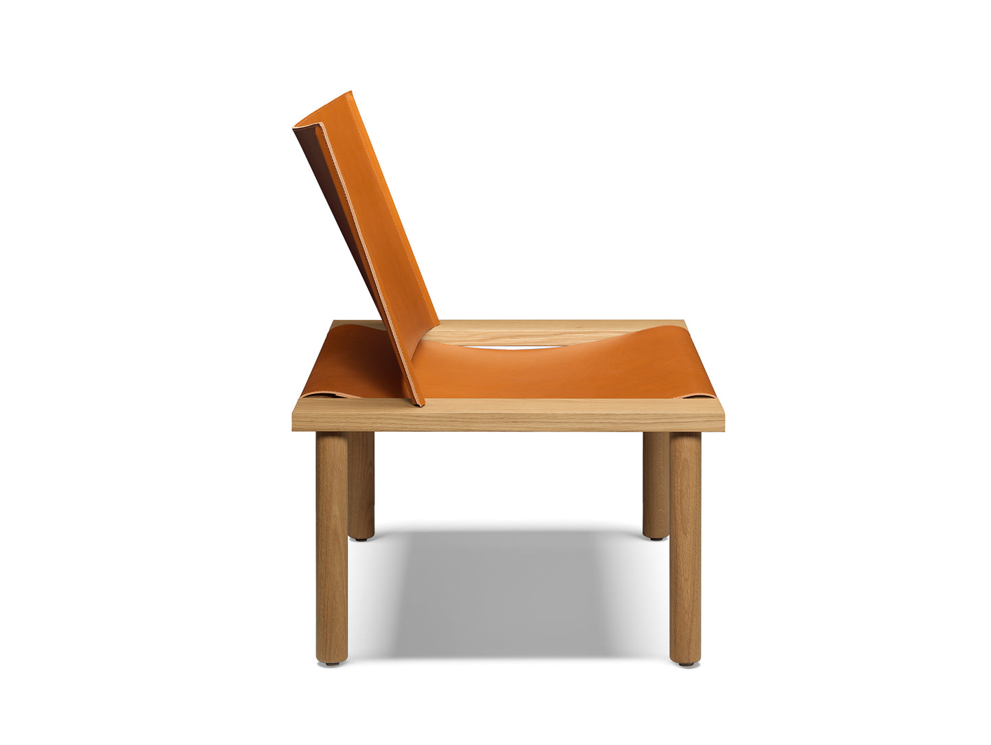 EC06 Ilma Lounge Chair by e15 - Waxed Oak / Brandy Harness Leather