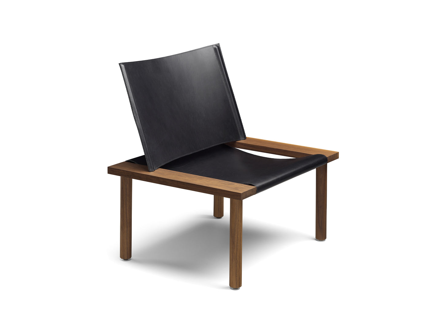 EC06 Ilma Lounge Chair by e15 - Waxed Walnut / Black Harness Leather