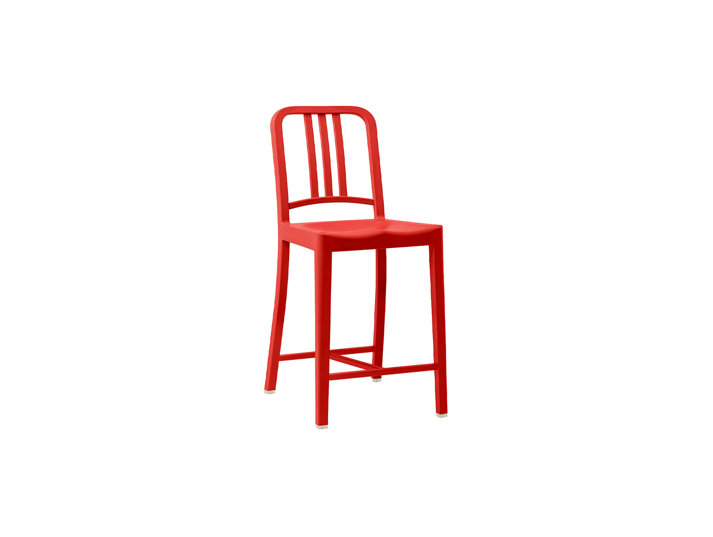 111 Navy Counter Stool by Emeco - Red