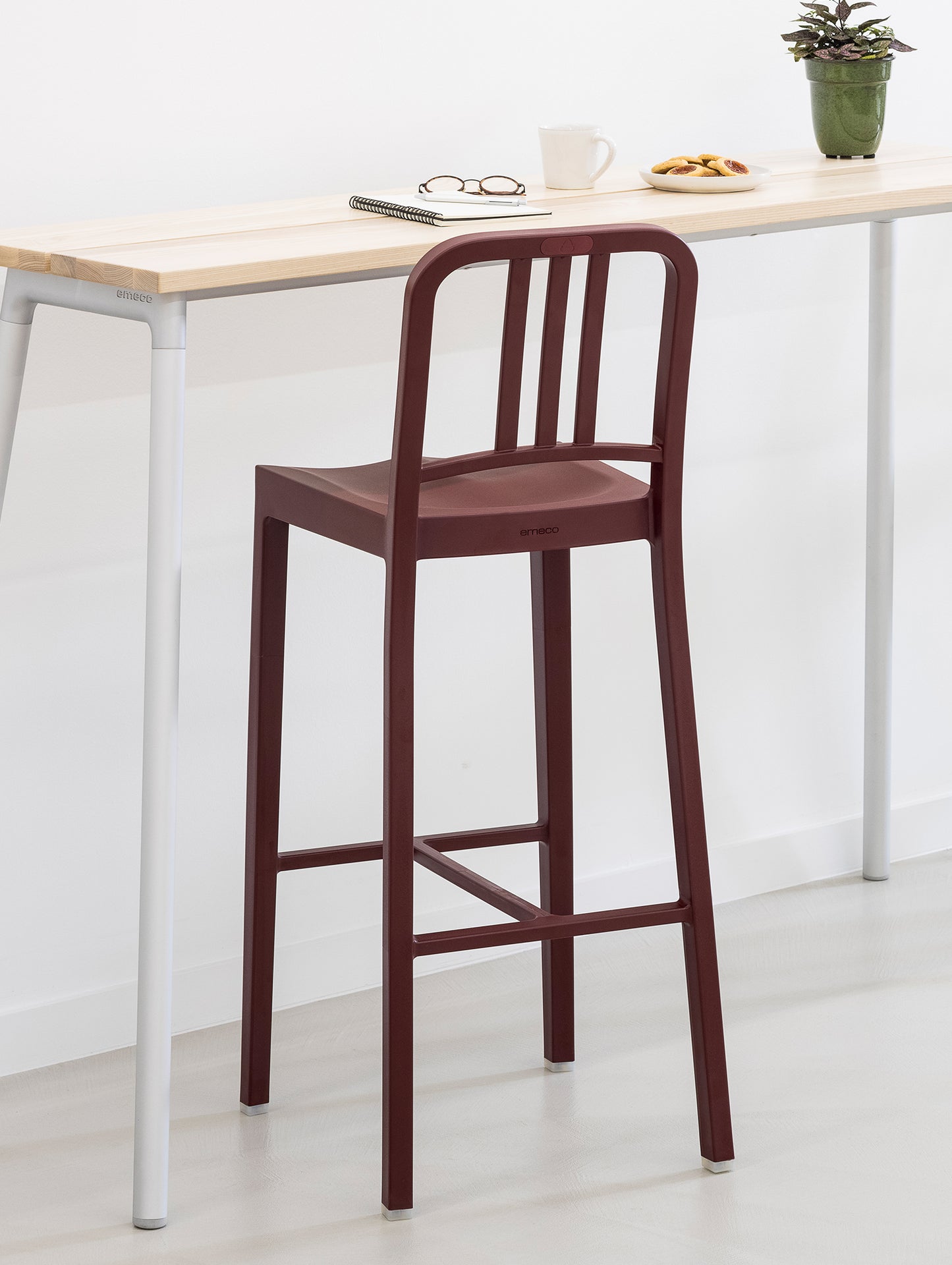 111 Navy Bar Stool by Emeco - Bordeaux