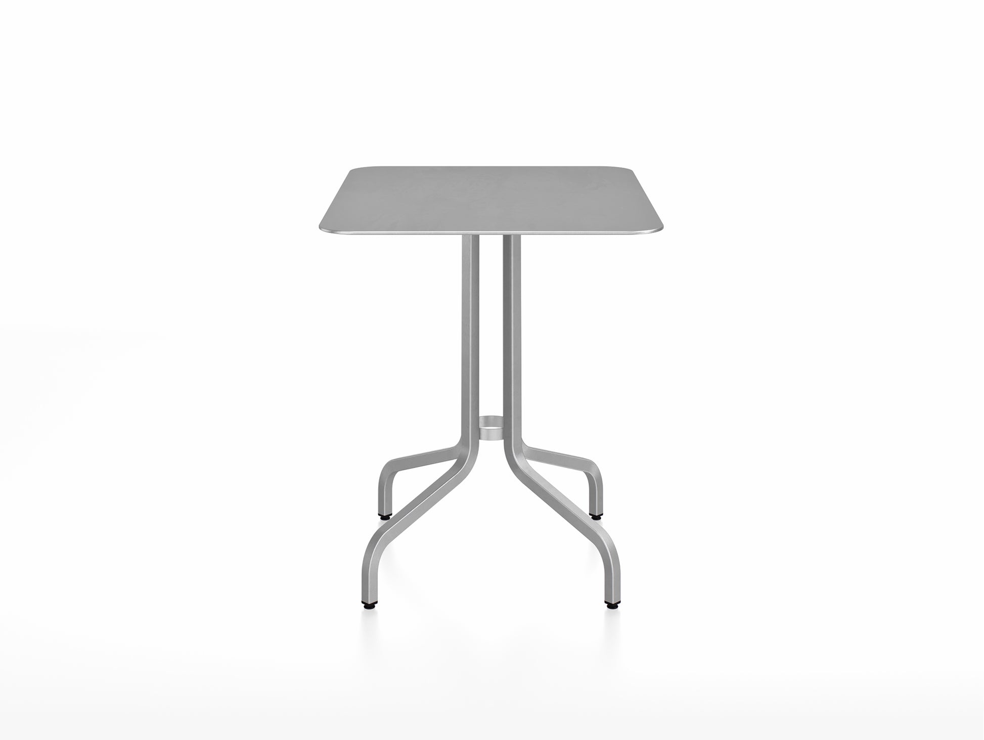 1 Inch Outdoor Cafe Table by Emeco - Rectangular (60 x 76 cm) / Hand Brushed Aluminium Base / Aluminium Tabletop