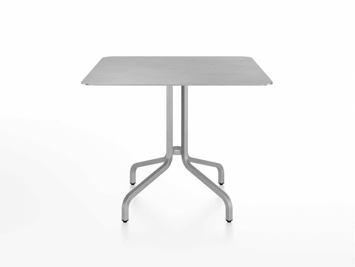 1 Inch Outdoor Cafe Table by Emeco -Square (91 x 91 cm) / Hand Brushed Aluminium Base / Aluminium Tabletop