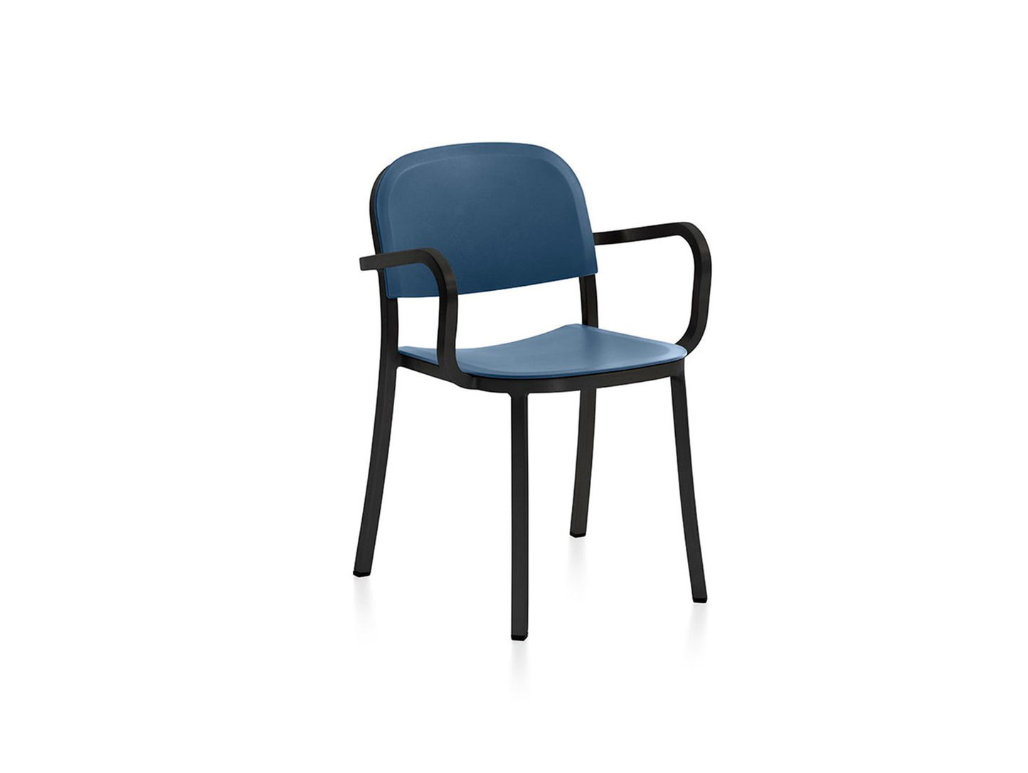 1 Inch Armchair by Emeco - Black Powder Coated Aluminium / Blue