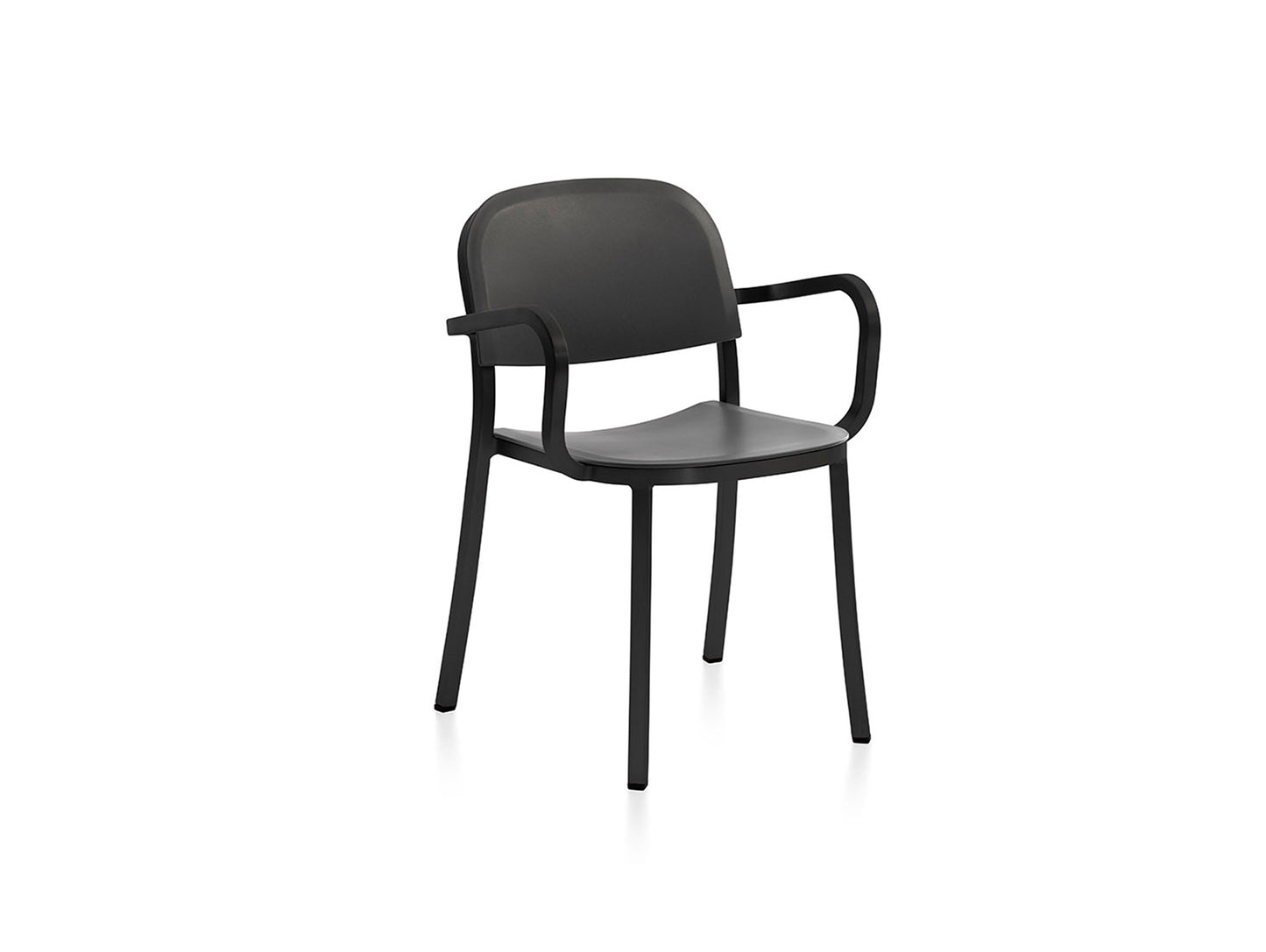 1 Inch Armchair by Emeco - Black Powder Coated Aluminium / Dark Grey