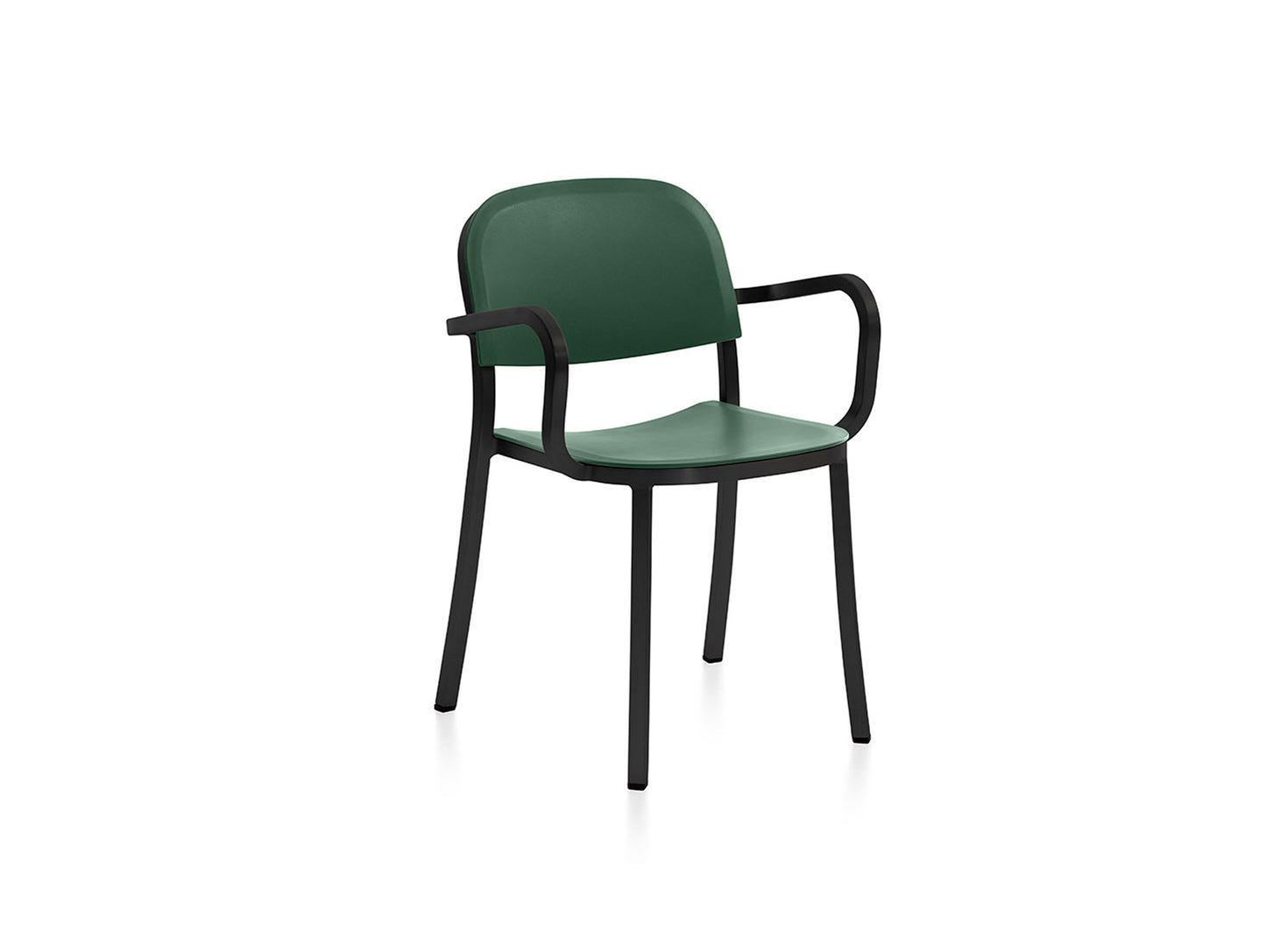 1 Inch Armchair by Emeco - Black Powder Coated Aluminium / Green