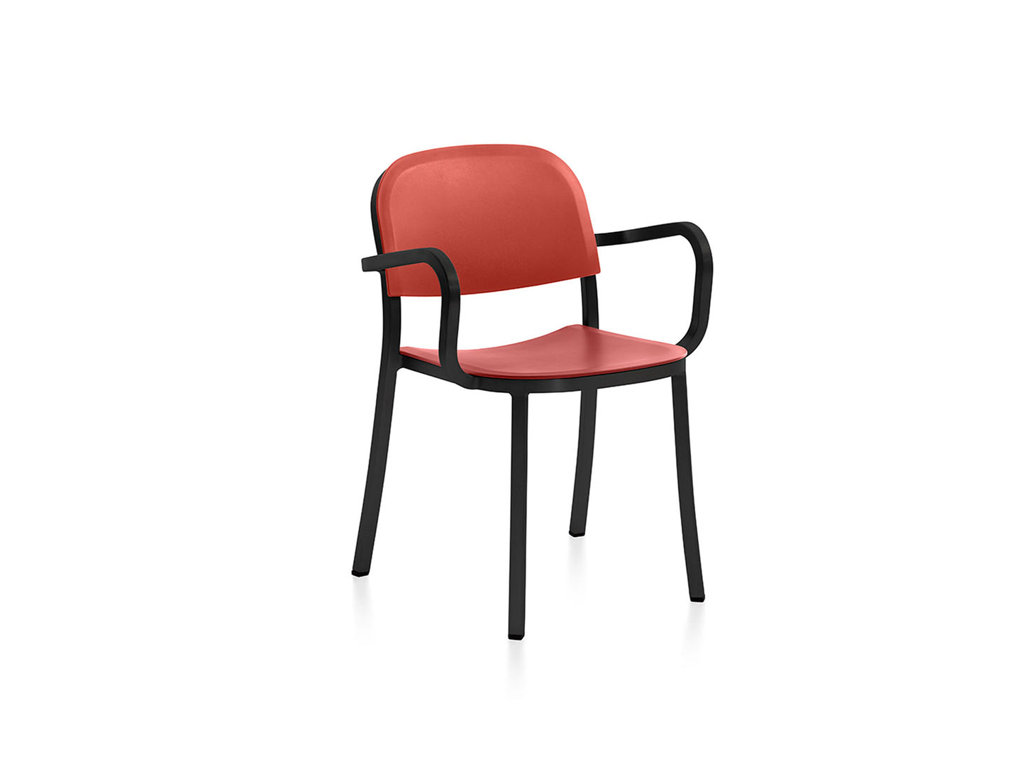 1 Inch Armchair by Emeco - Black Powder Coated Aluminium / Orange