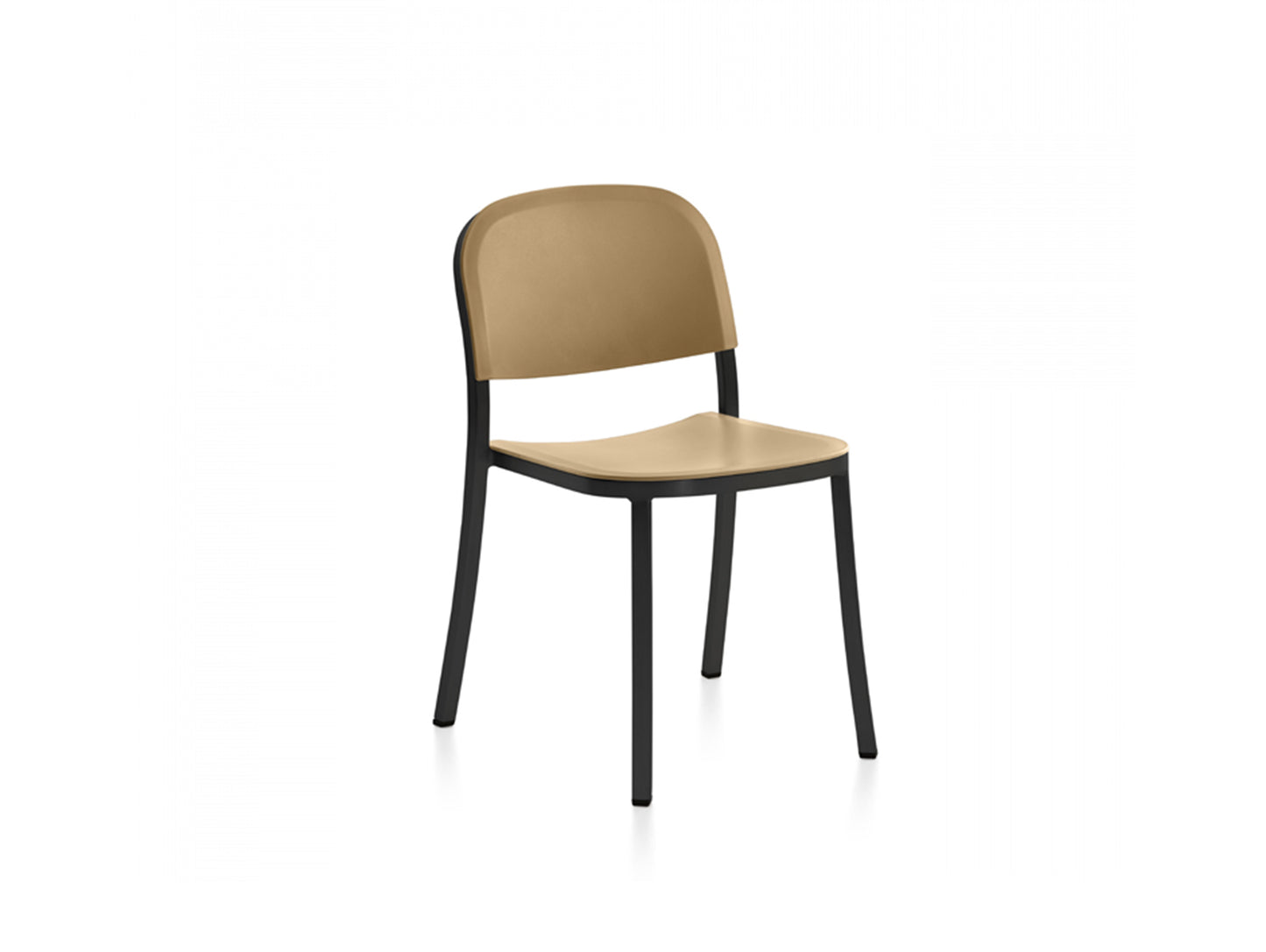 1 Inch Side Chair by Emeco - Black Powder Coated Aluminium / Sand