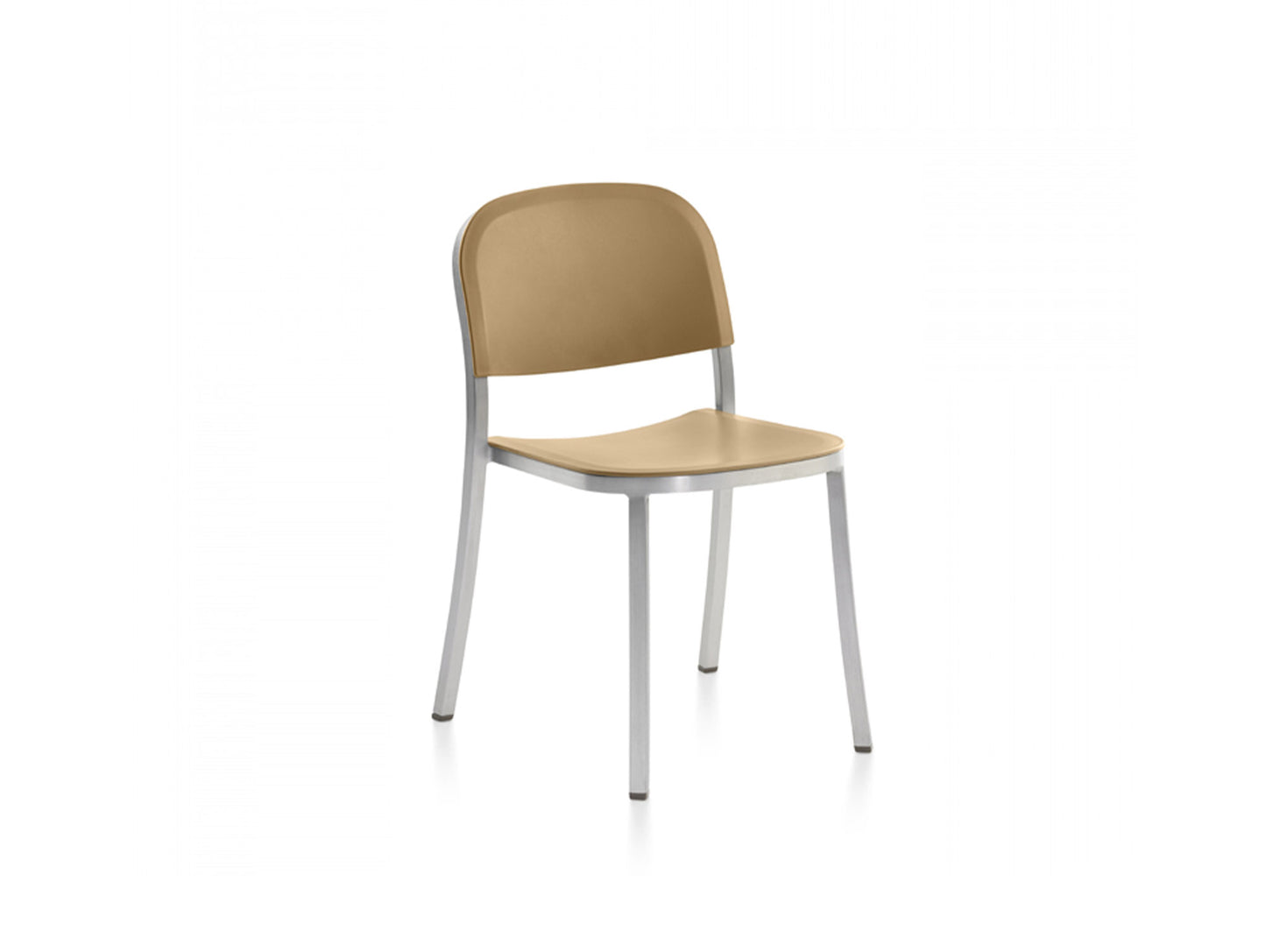 1 Inch Side Chair by Emeco - Hand Brushed Aluminium / Sand