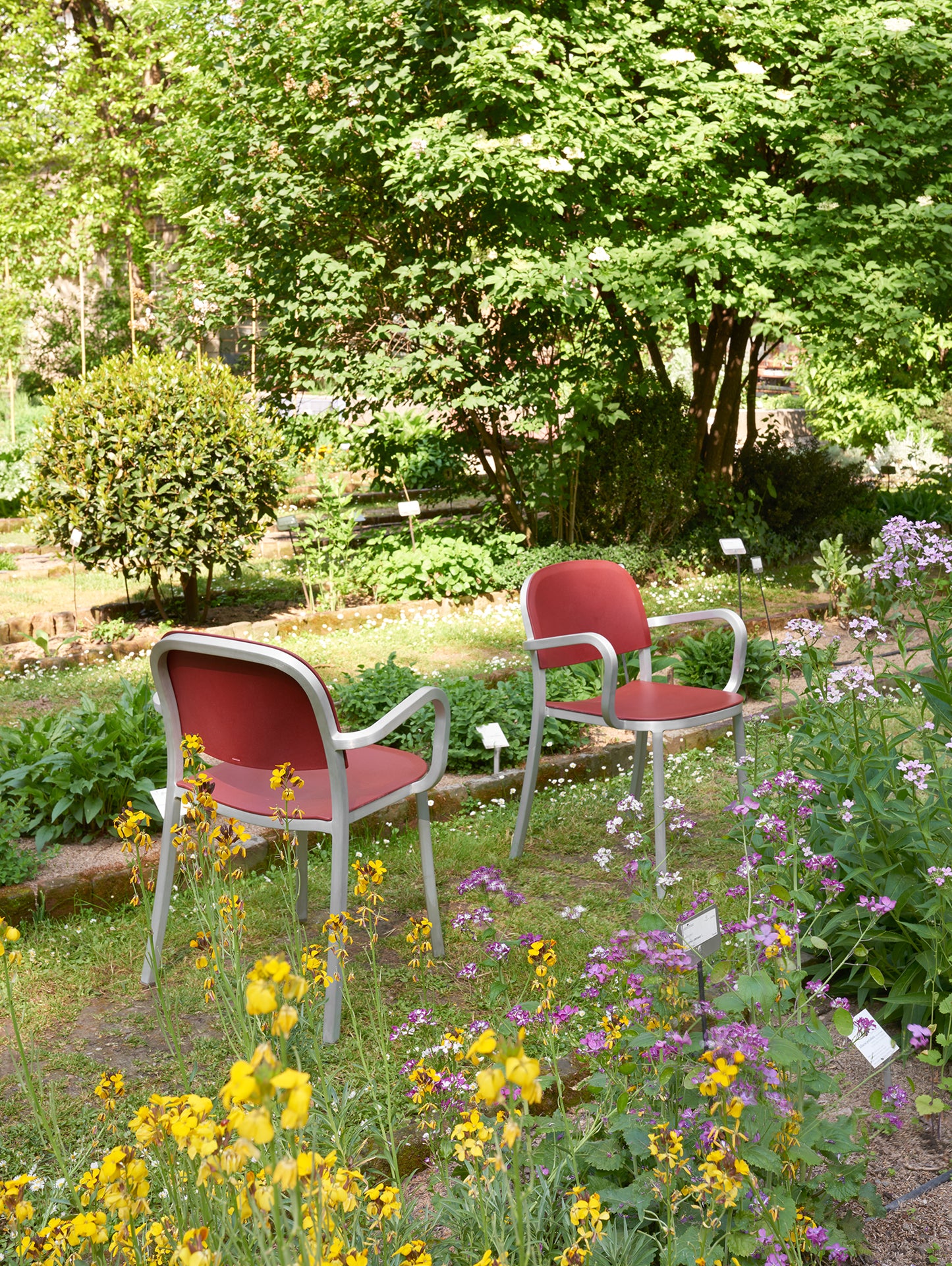 1 Inch Armchair by Emeco - Hand Brushed Aluminium / Orange