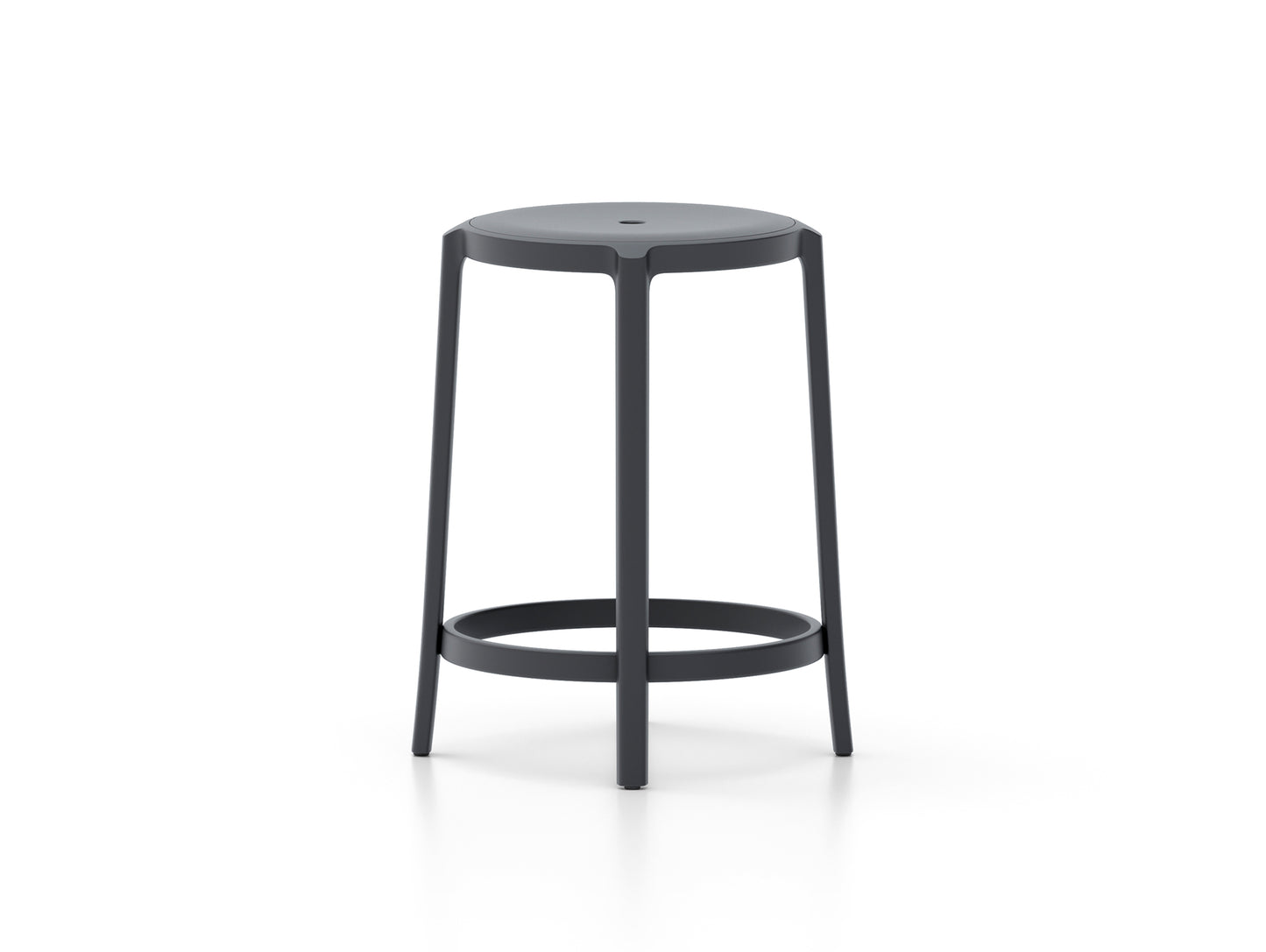 On & On Counter Stool - Recycled Plastic Seat by Emeco / Black