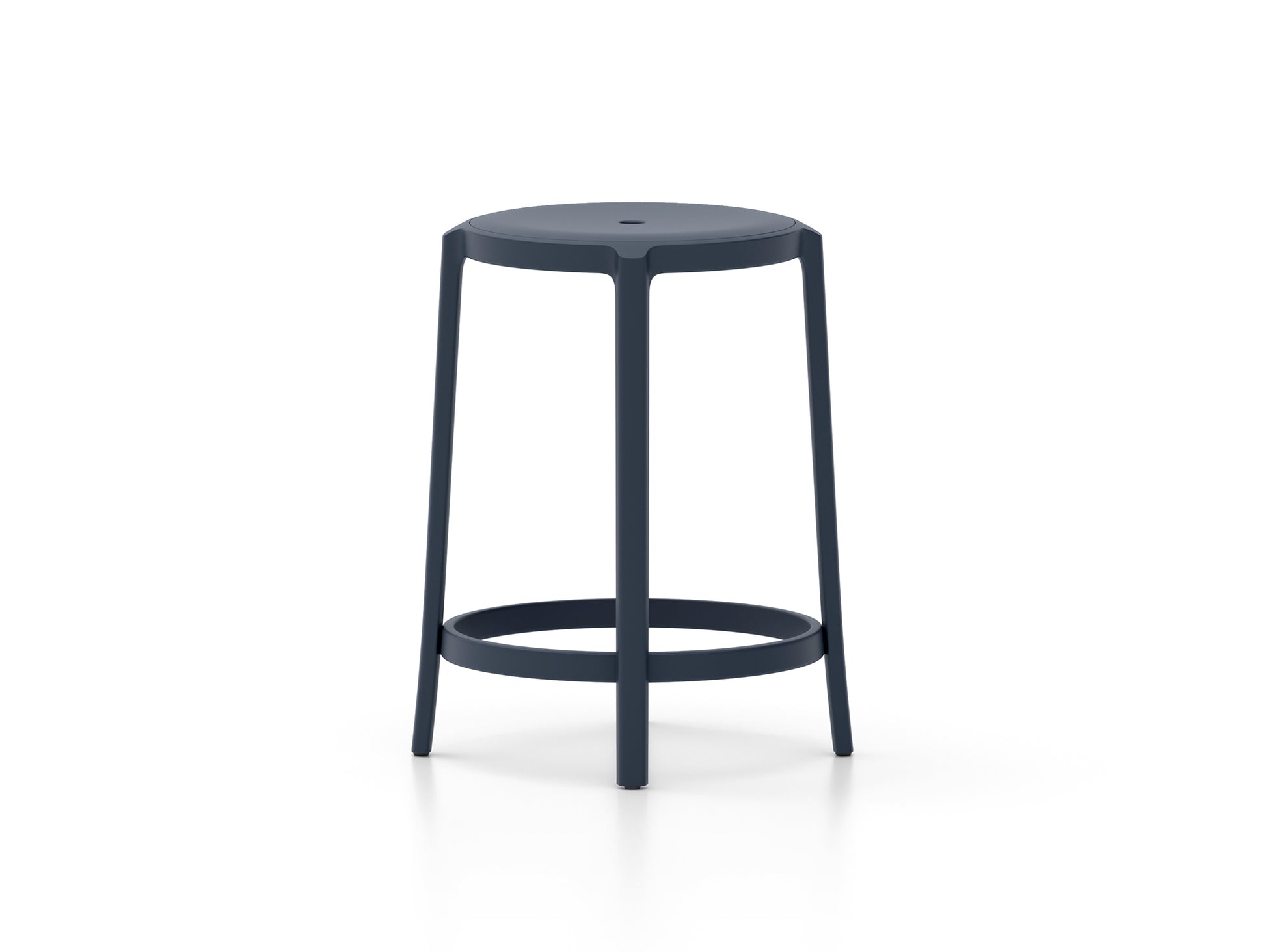 On & On Counter Stool - Recycled Plastic Seat by Emeco / Dark Blue