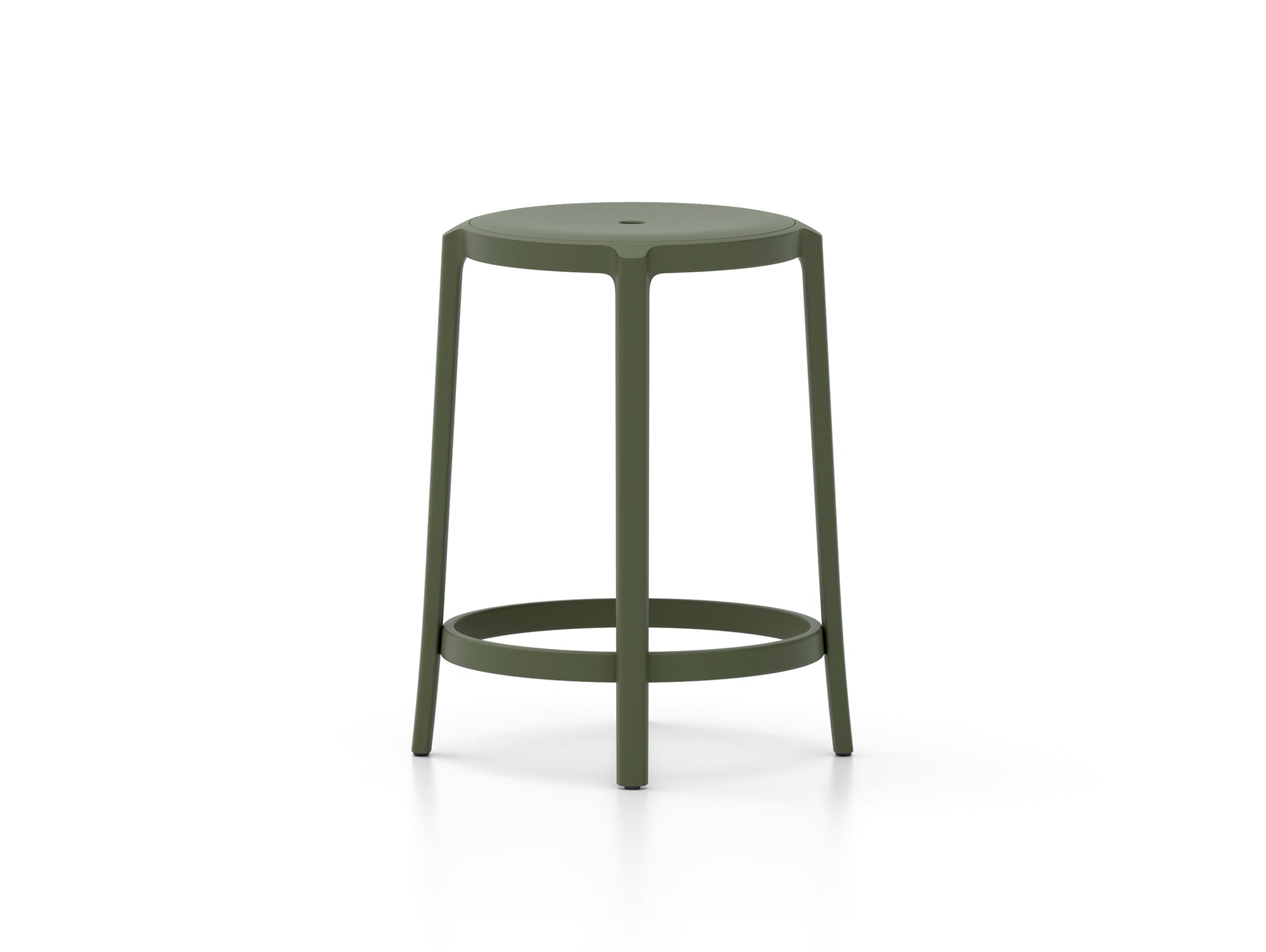 On & On Counter Stool - Recycled Plastic Seat by Emeco / Green